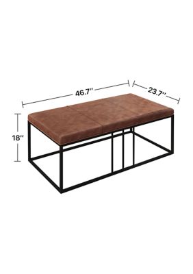 Riley Indoor Brown Faux Leather Multi-Function Entry Bench - Table