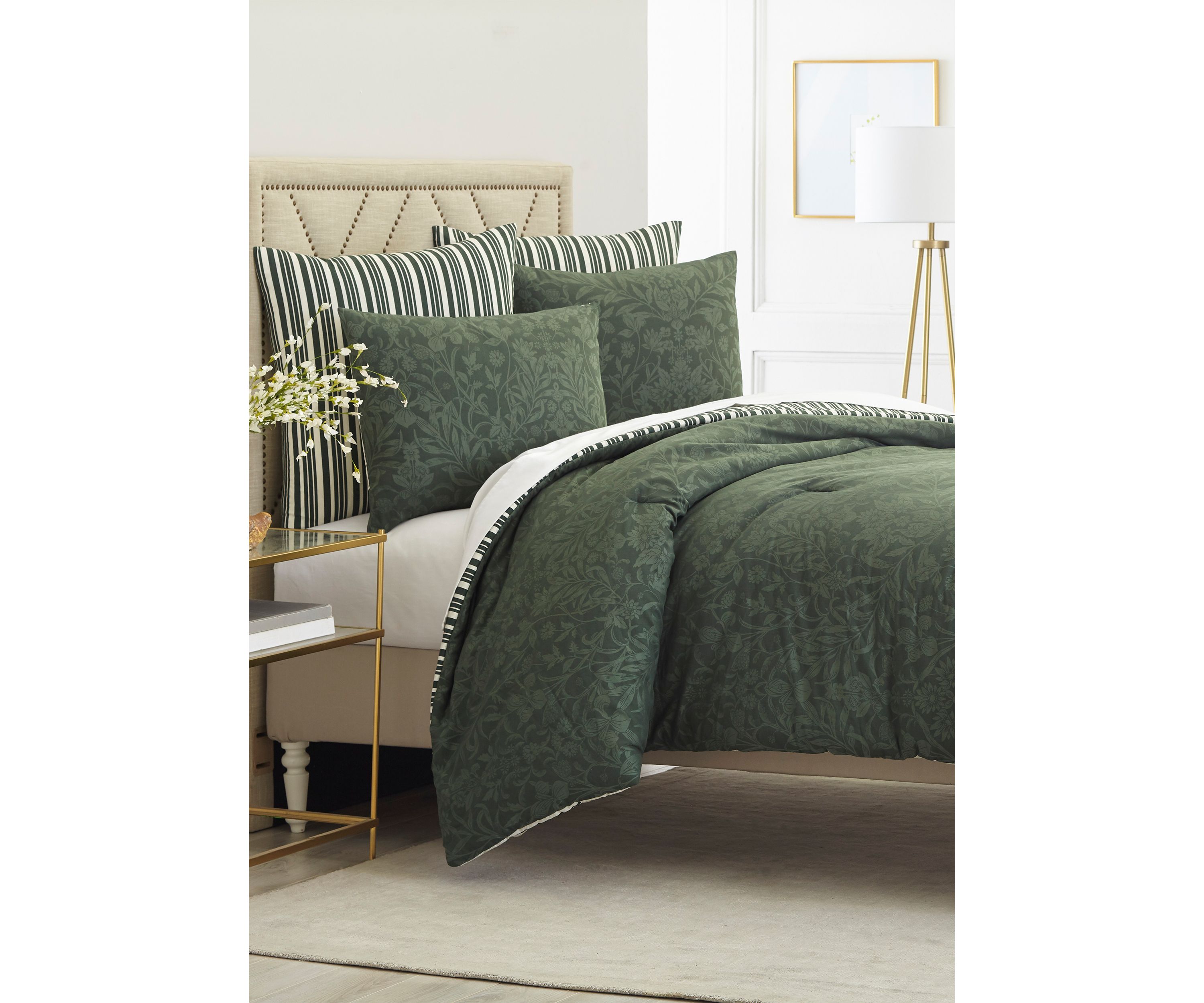 Cottage Gate Striped Euro Sham
