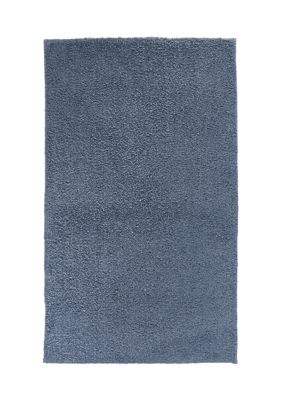 Dark Grey Pearl Plush Memory Foam Bath Mat, 21x34