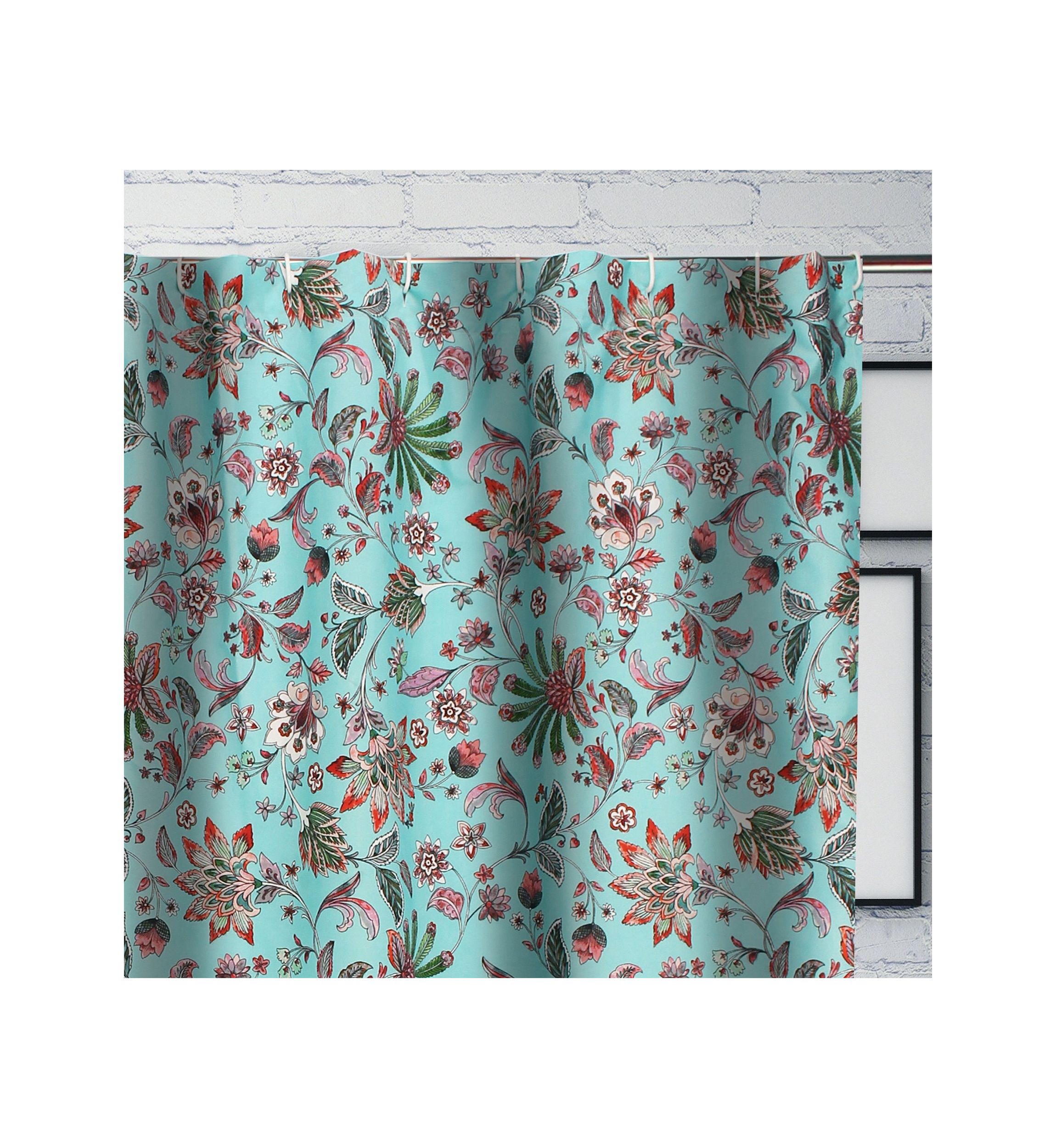 Audrey Turquoise Shower Curtain
