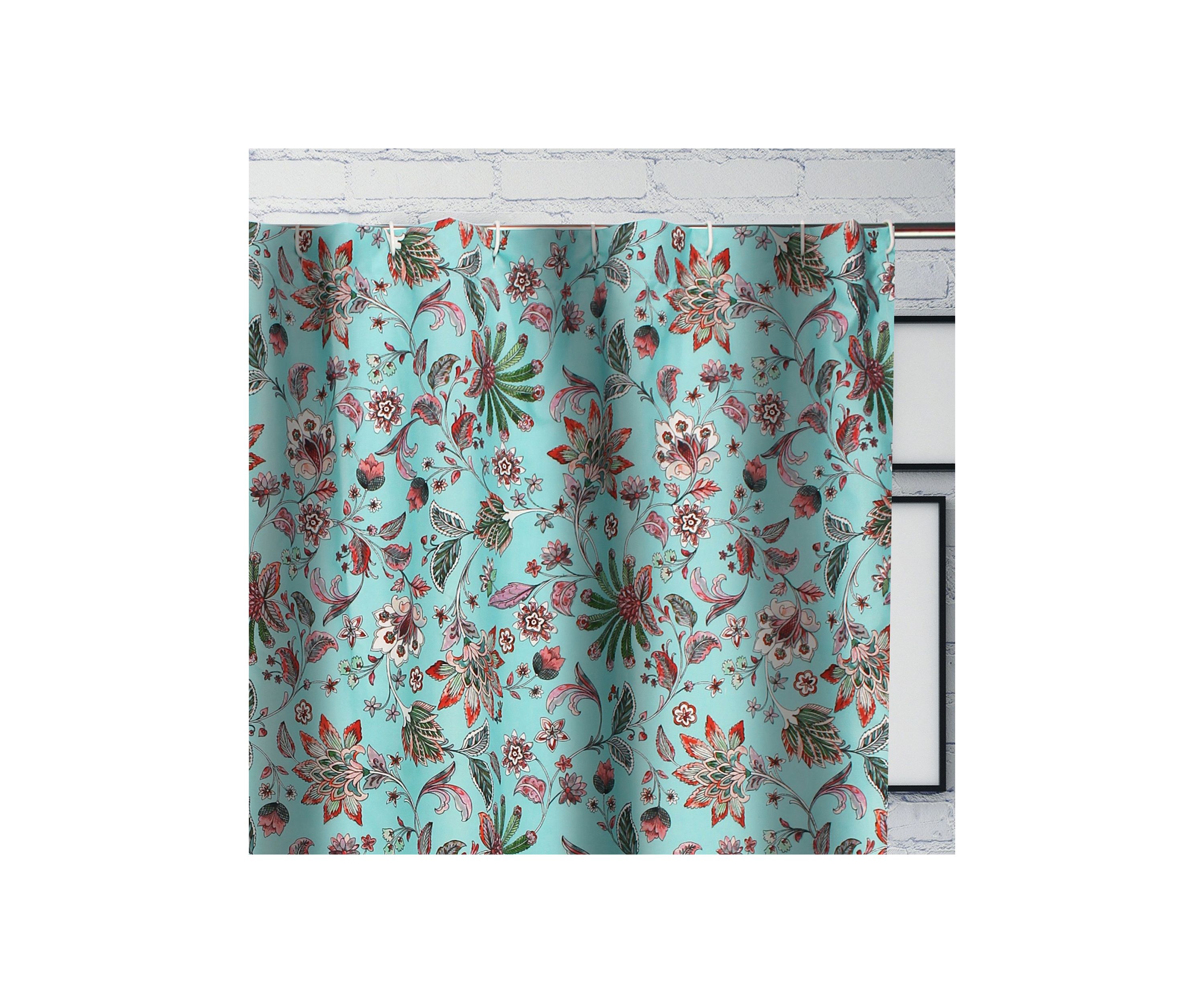 Audrey Turquoise Shower Curtain