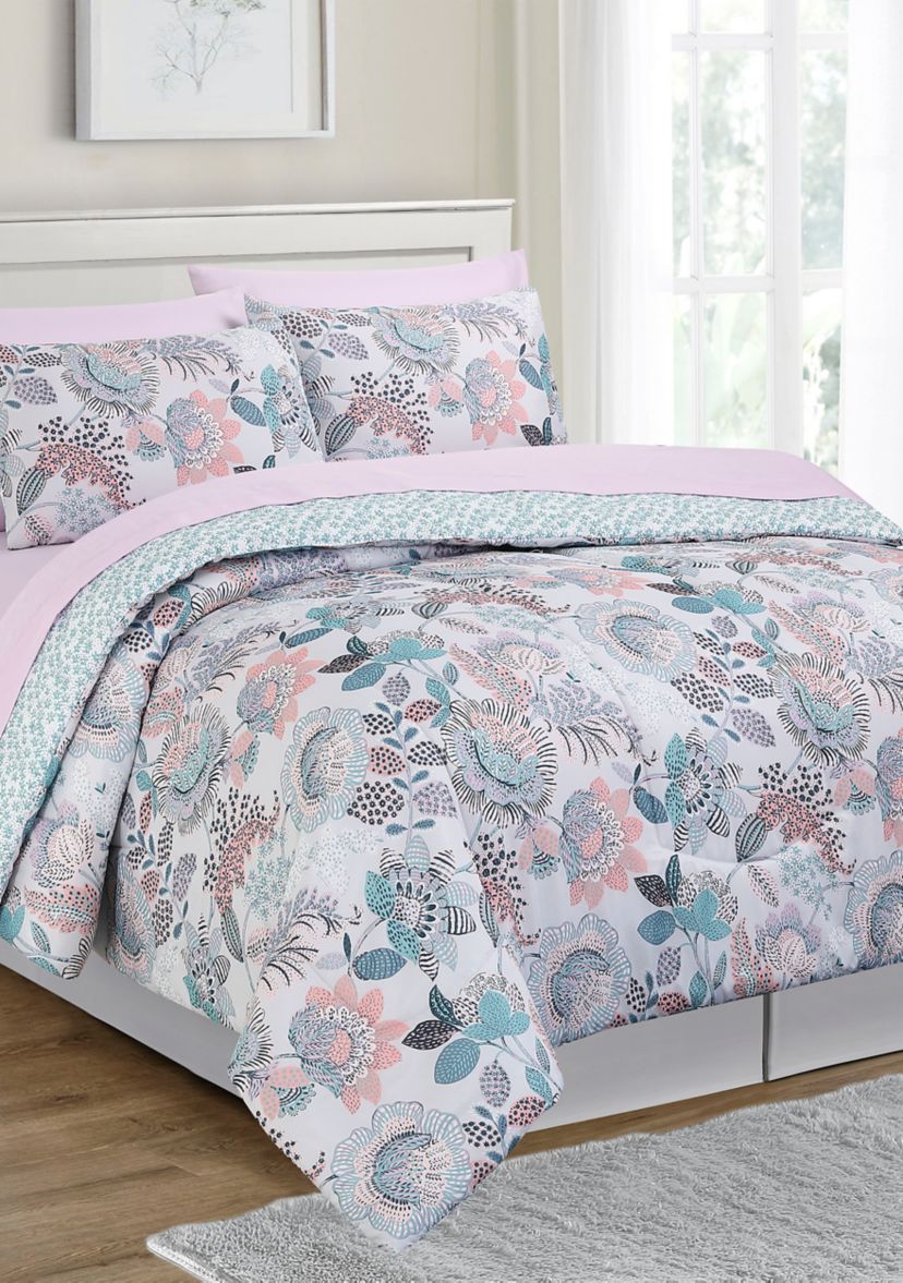 Printed 7 Piece Comforter Set 