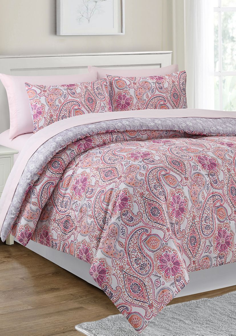 Watercolor Paisley 7 Piece Comforter Set
