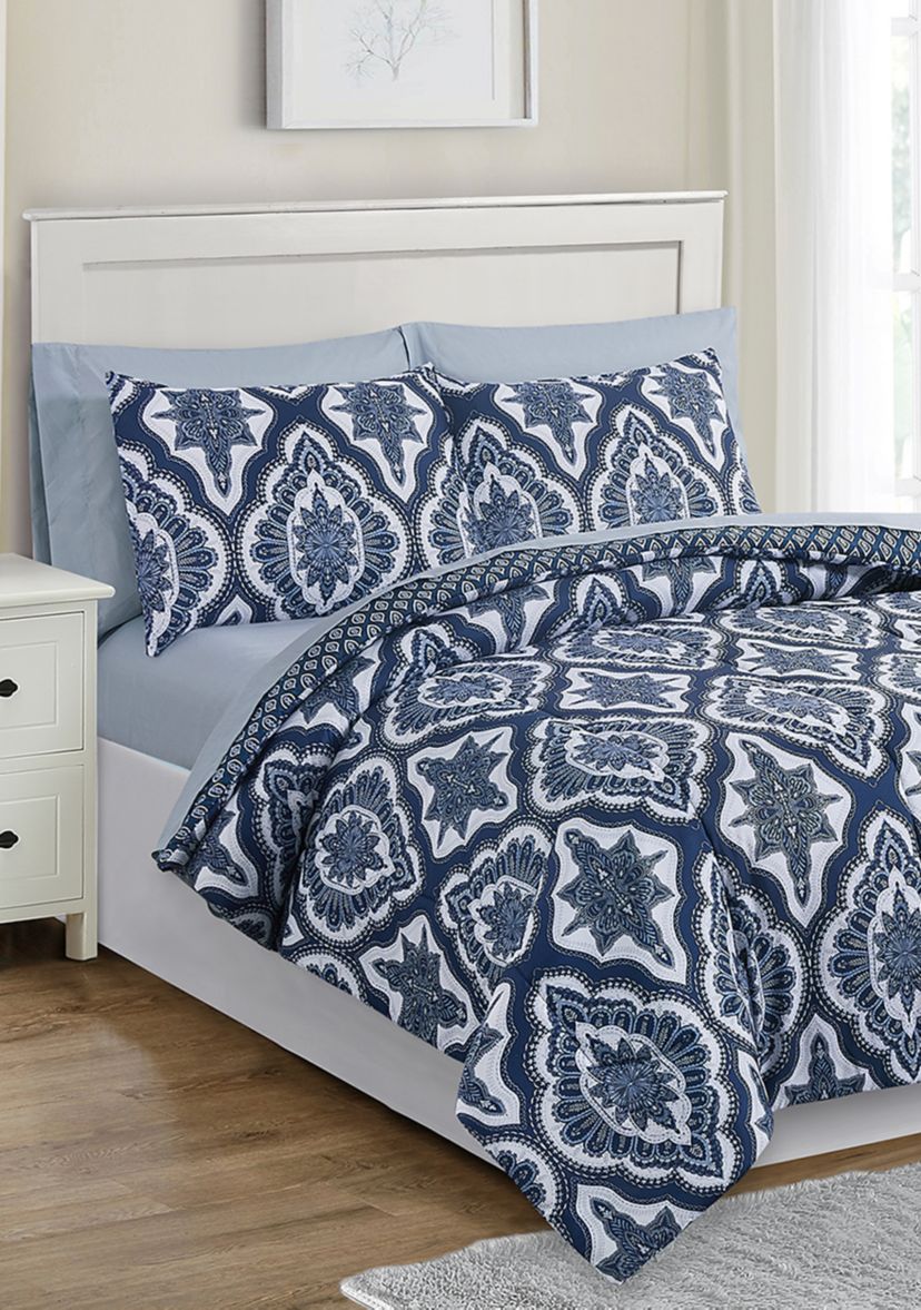 7-Piece Painted Medallion Comforter Set