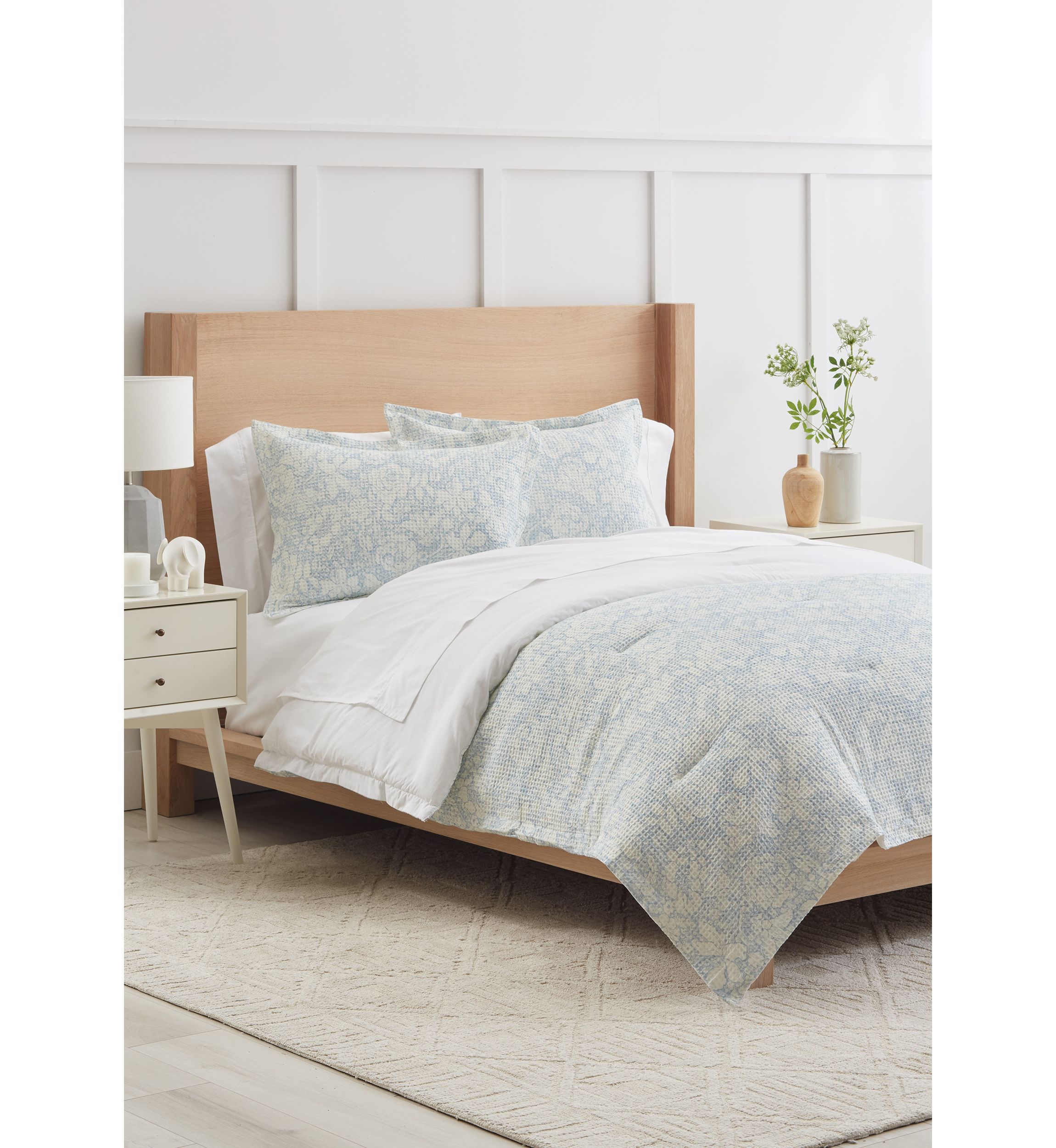 Floral Waffle Comforter Set