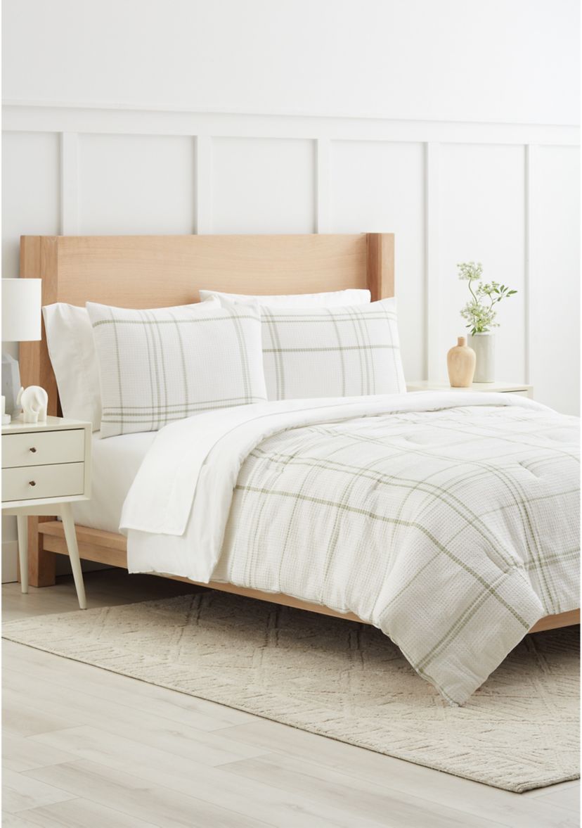 White Sage Waffle Comforter Set 