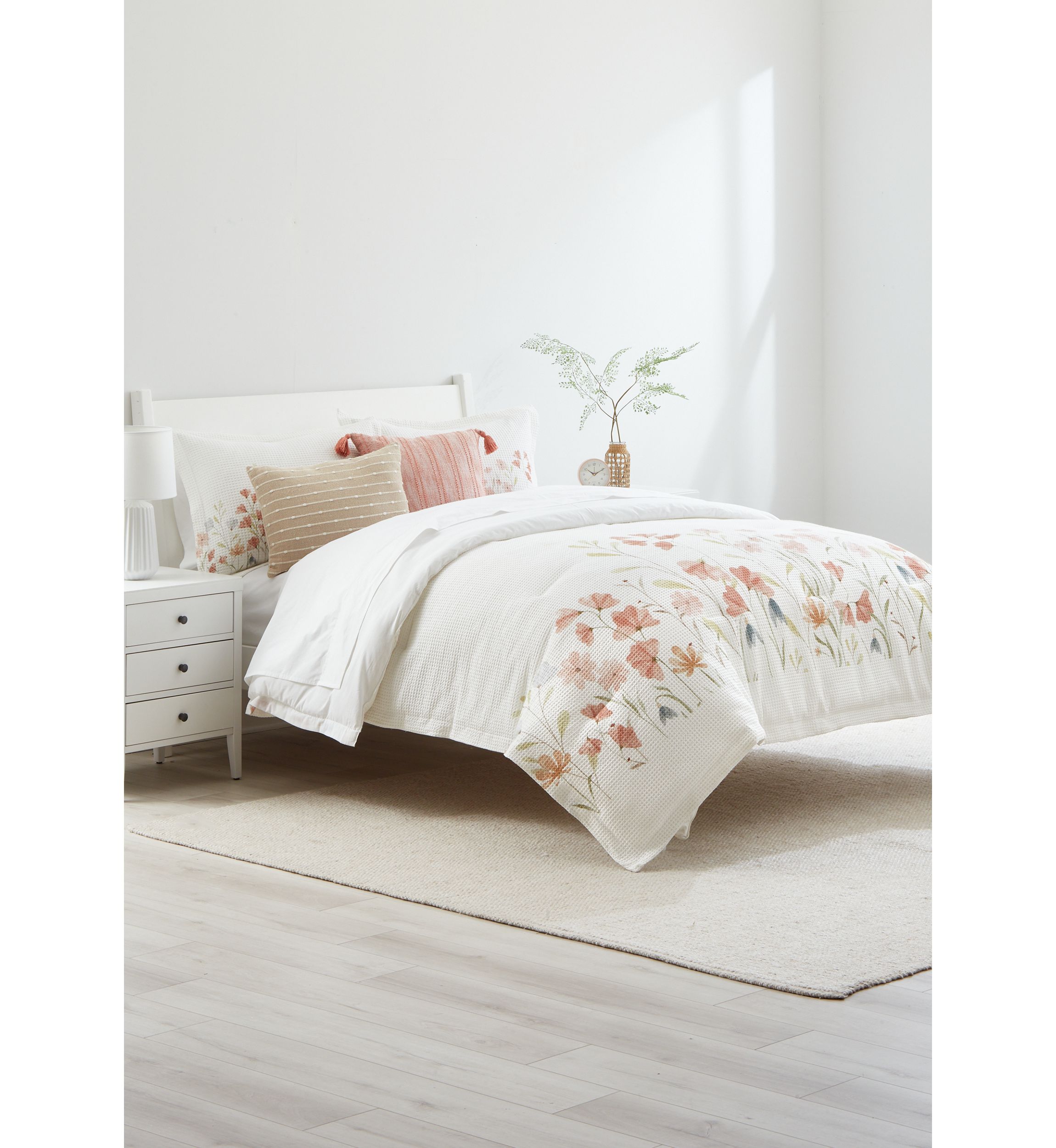 Floral Bloom Waffle Comforter Set