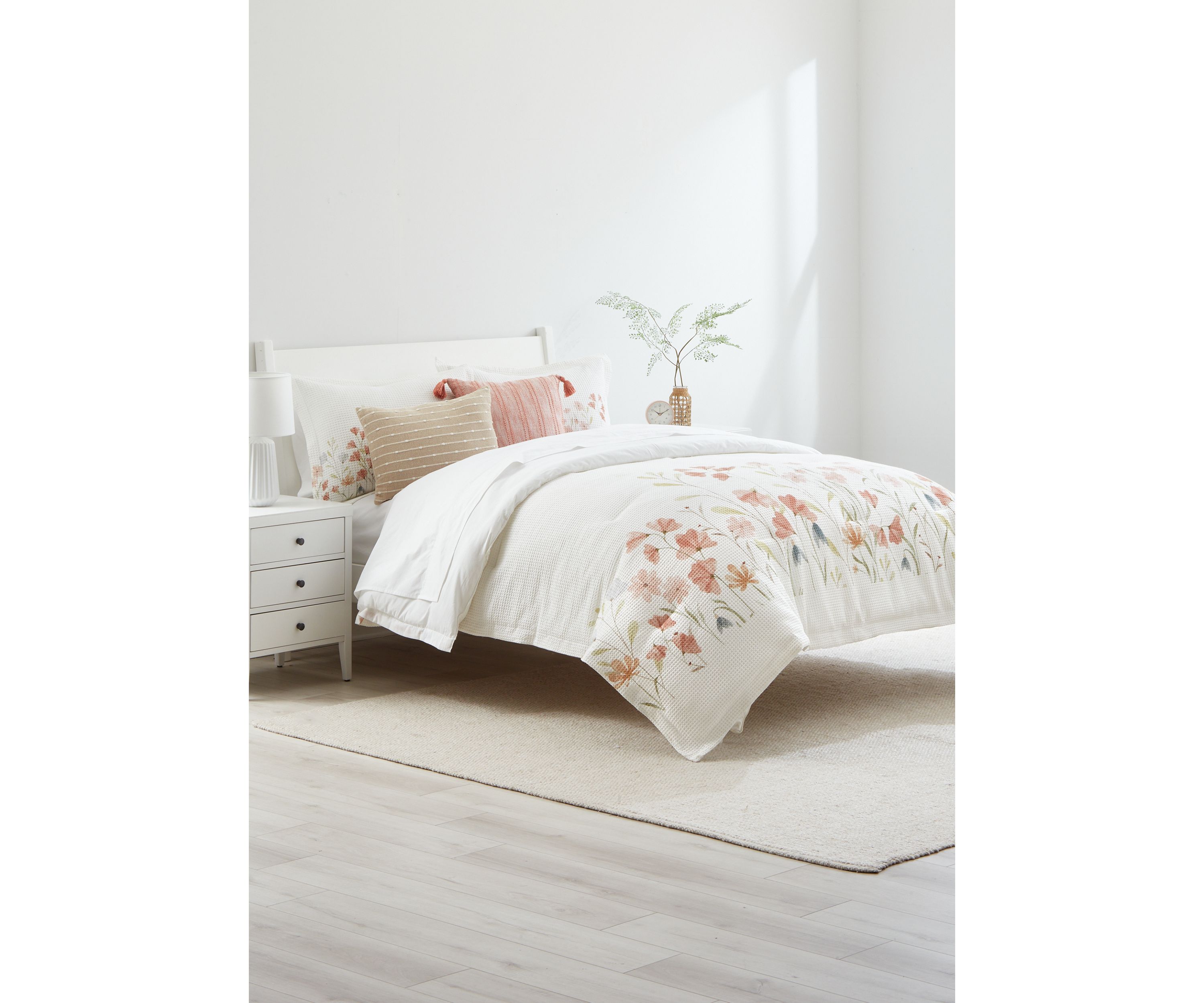Floral Bloom Waffle Comforter Set