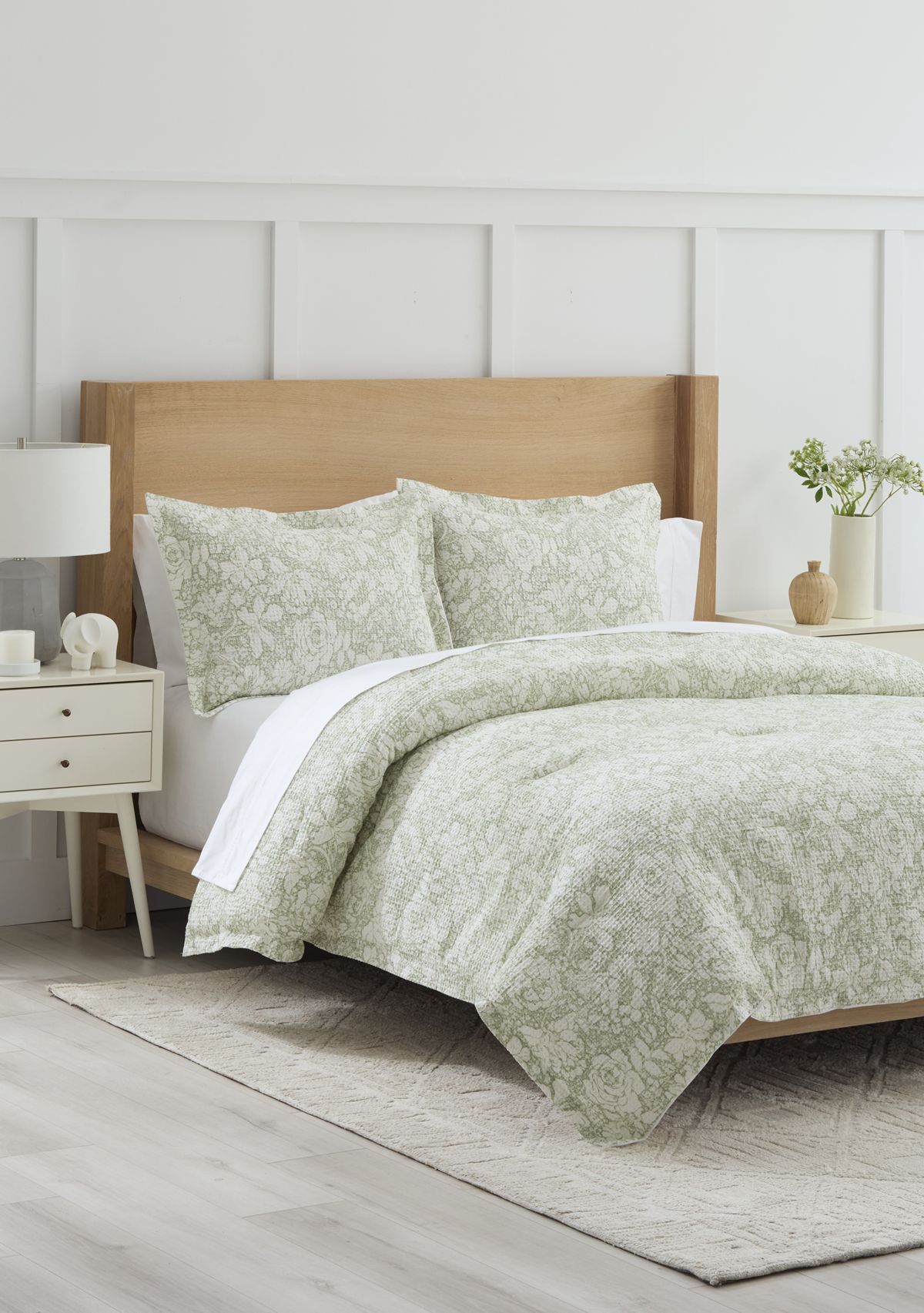 Floral Waffle Comforter Set