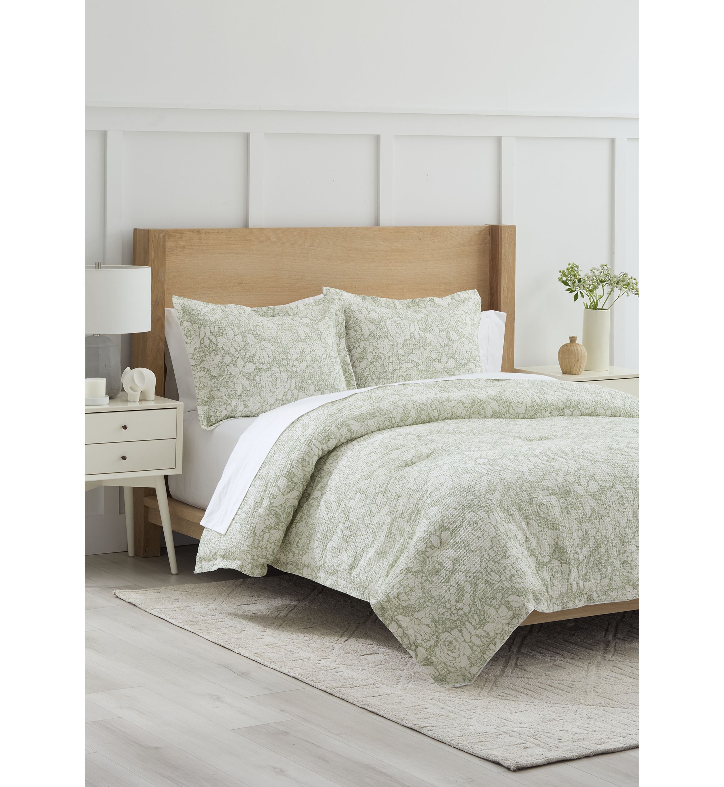 Floral Waffle Comforter Set