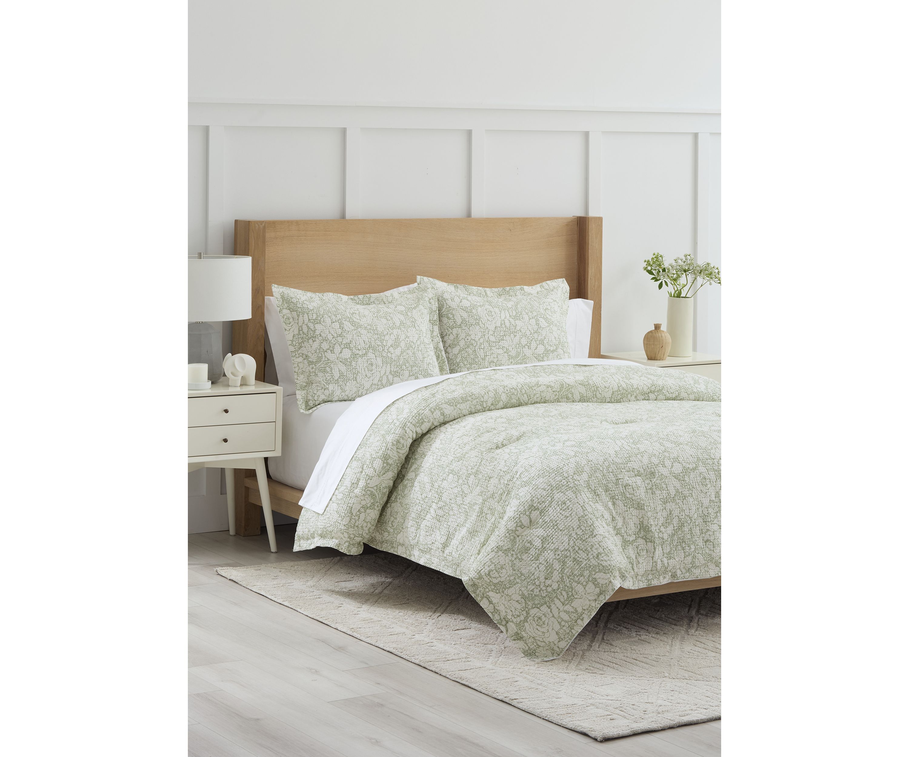 Floral Waffle Comforter Set