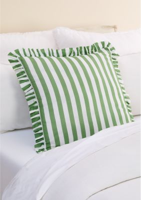 Crown & Ivy Striped Ruffle Filled Euro Pillow