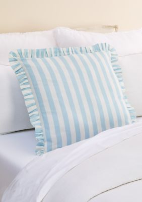 Crown & Ivy Striped Ruffle Filled Euro Pillow