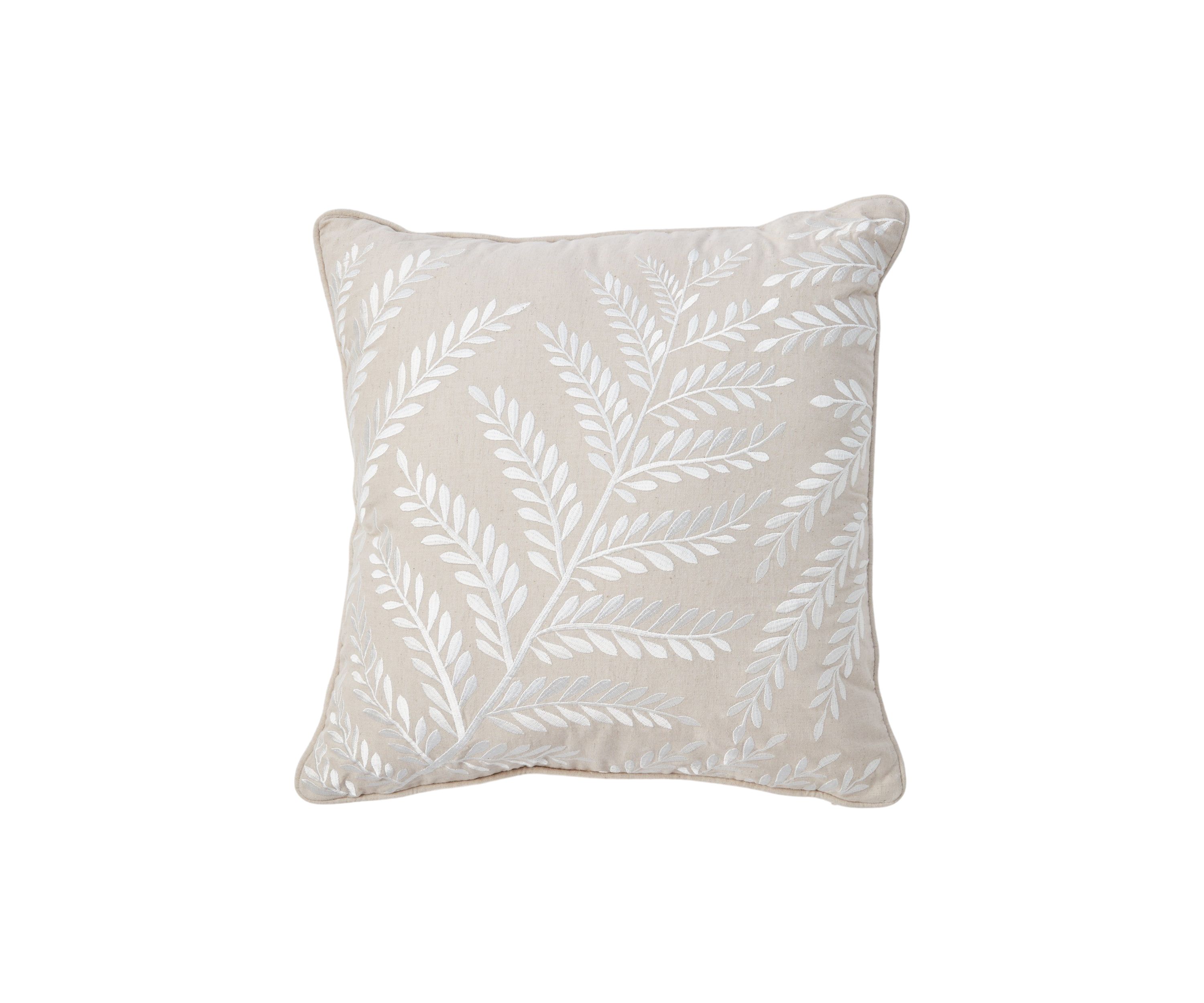 Leaf Embroidered Pillow