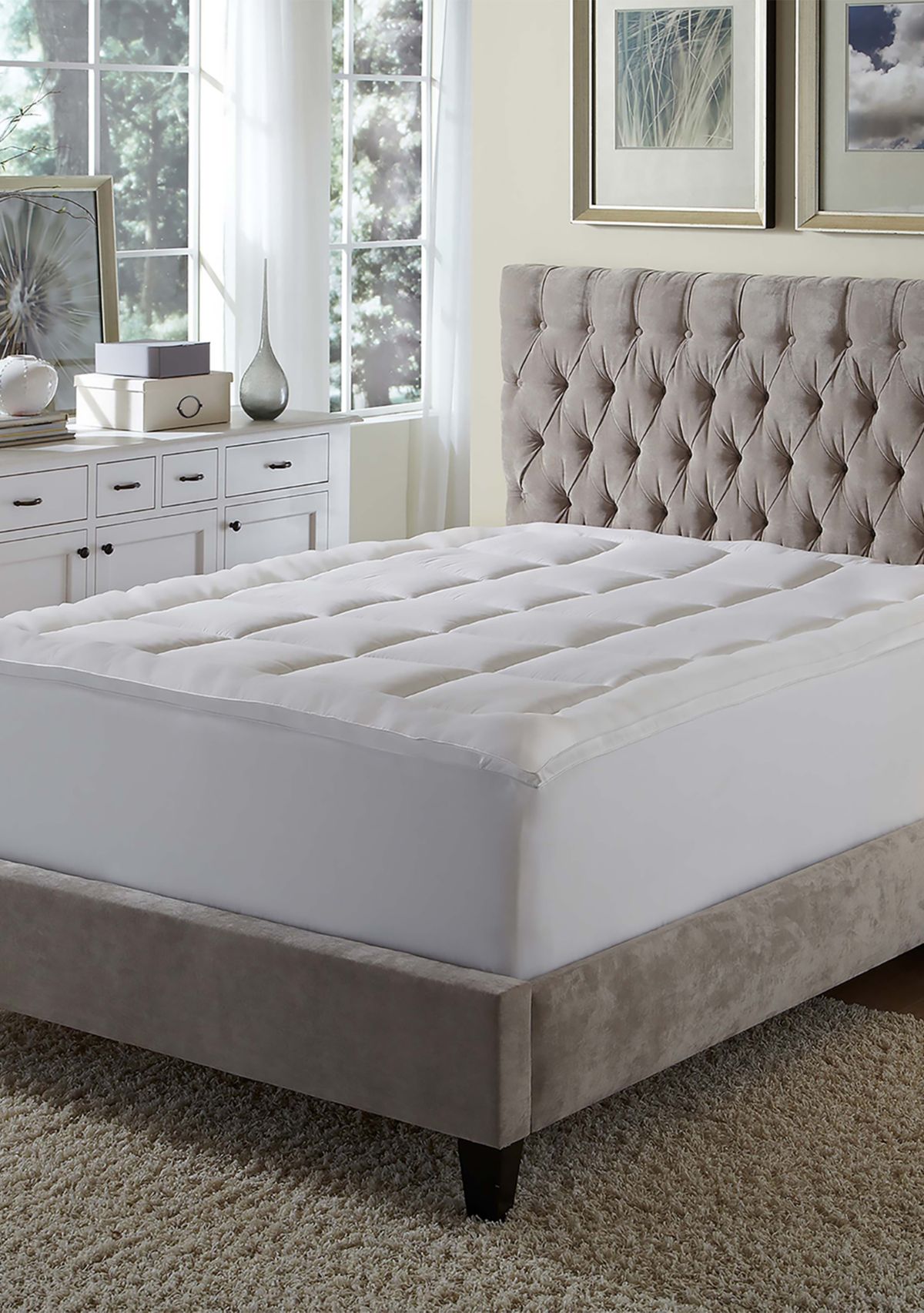 1.5 Inch Comfort Microfiber Gusseted Fiberbed