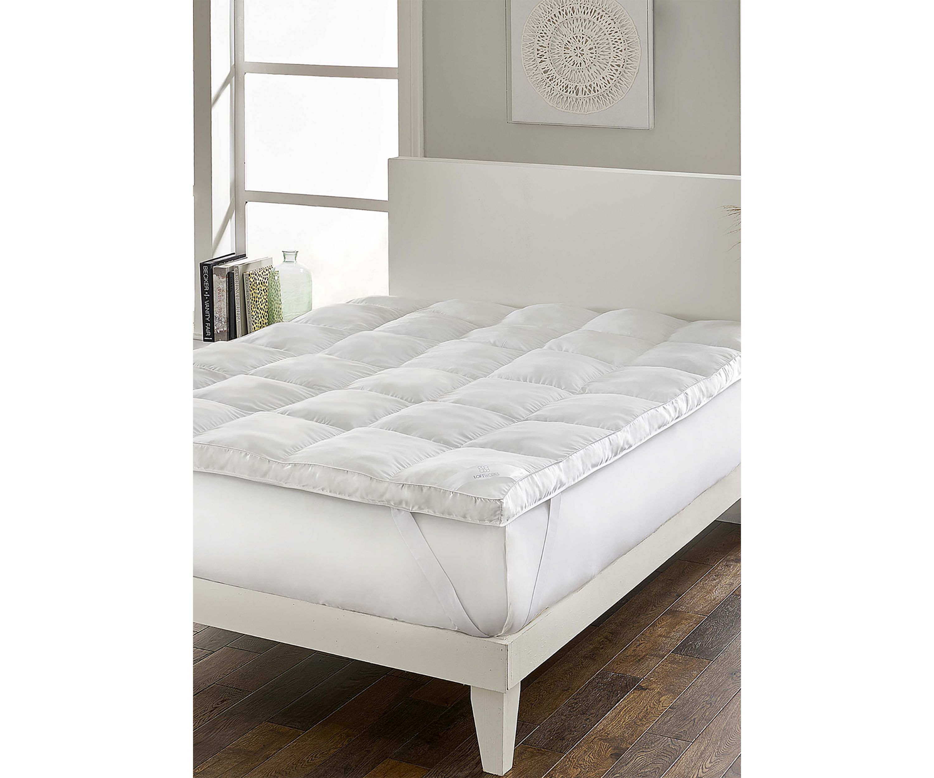 Super Loft 3 Inch Down Alternative Mattress Topper/Fiber Bed with Anchor Bands