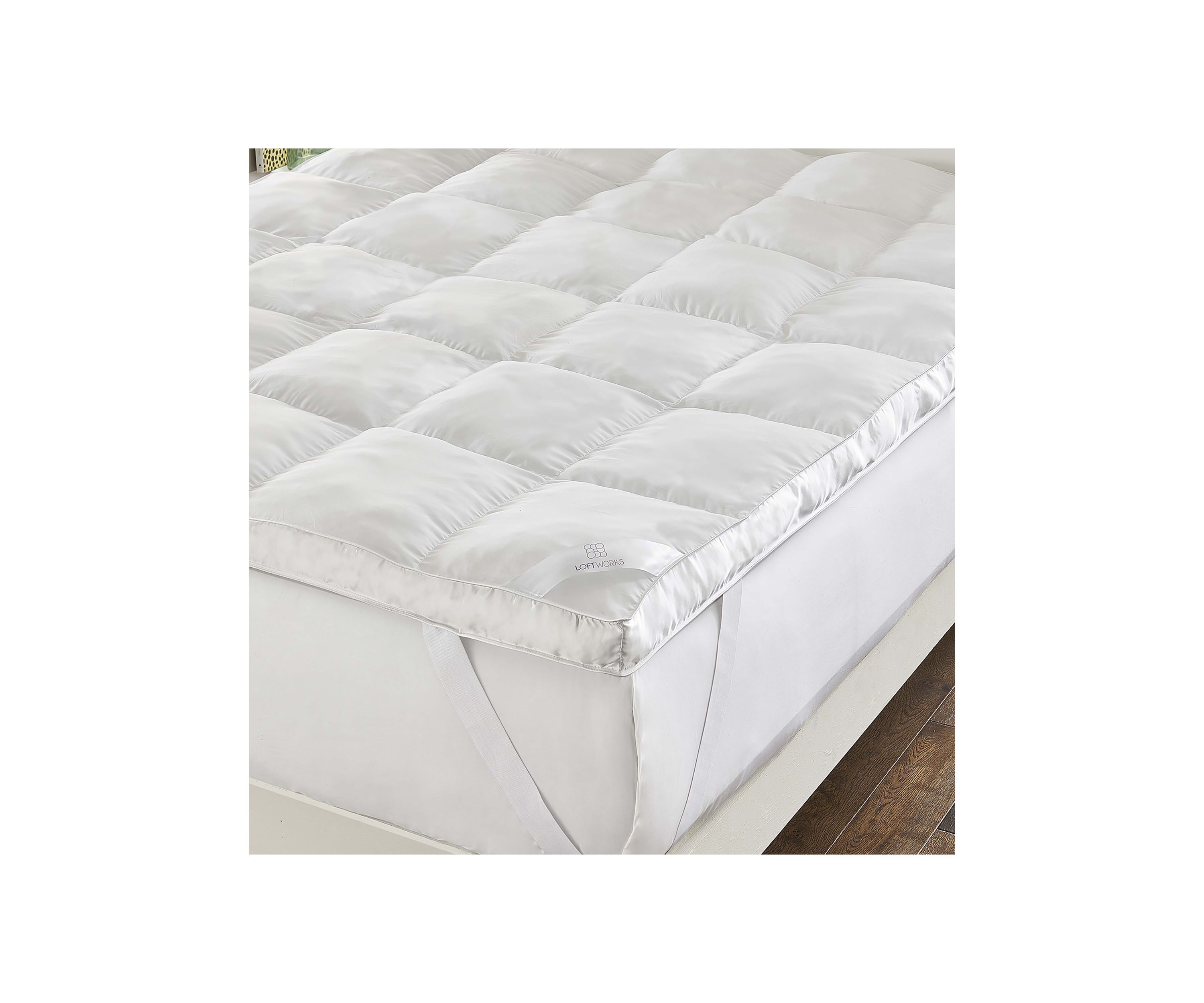 Super Loft 3 Inch Down Alternative Mattress Topper/Fiber Bed with Anchor Bands