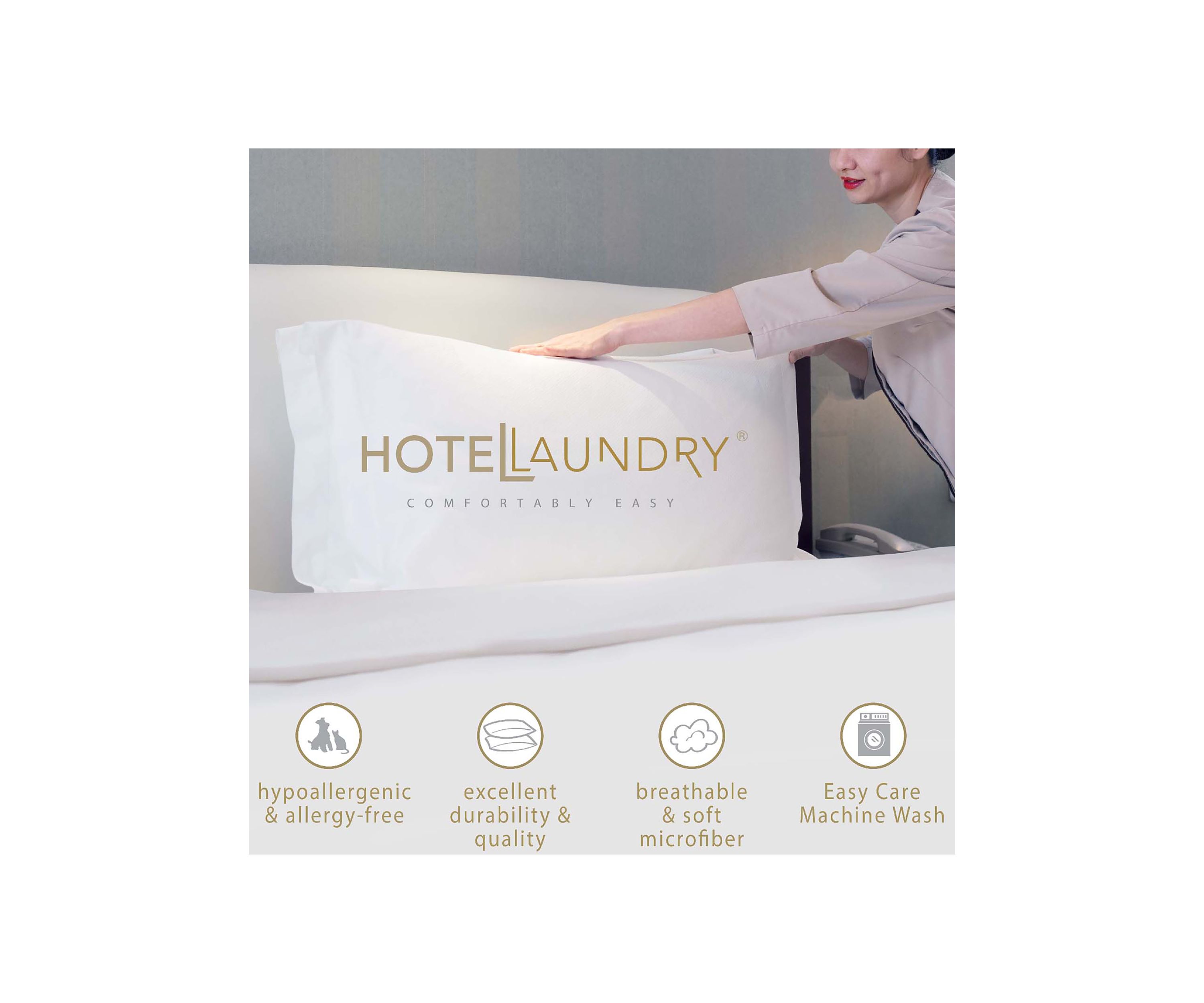 Stretchy Fit Waterproof Mattress Encasement Set for Allergy & Bed Bug Protection with Waterproof Pillow Zipper Protectors 