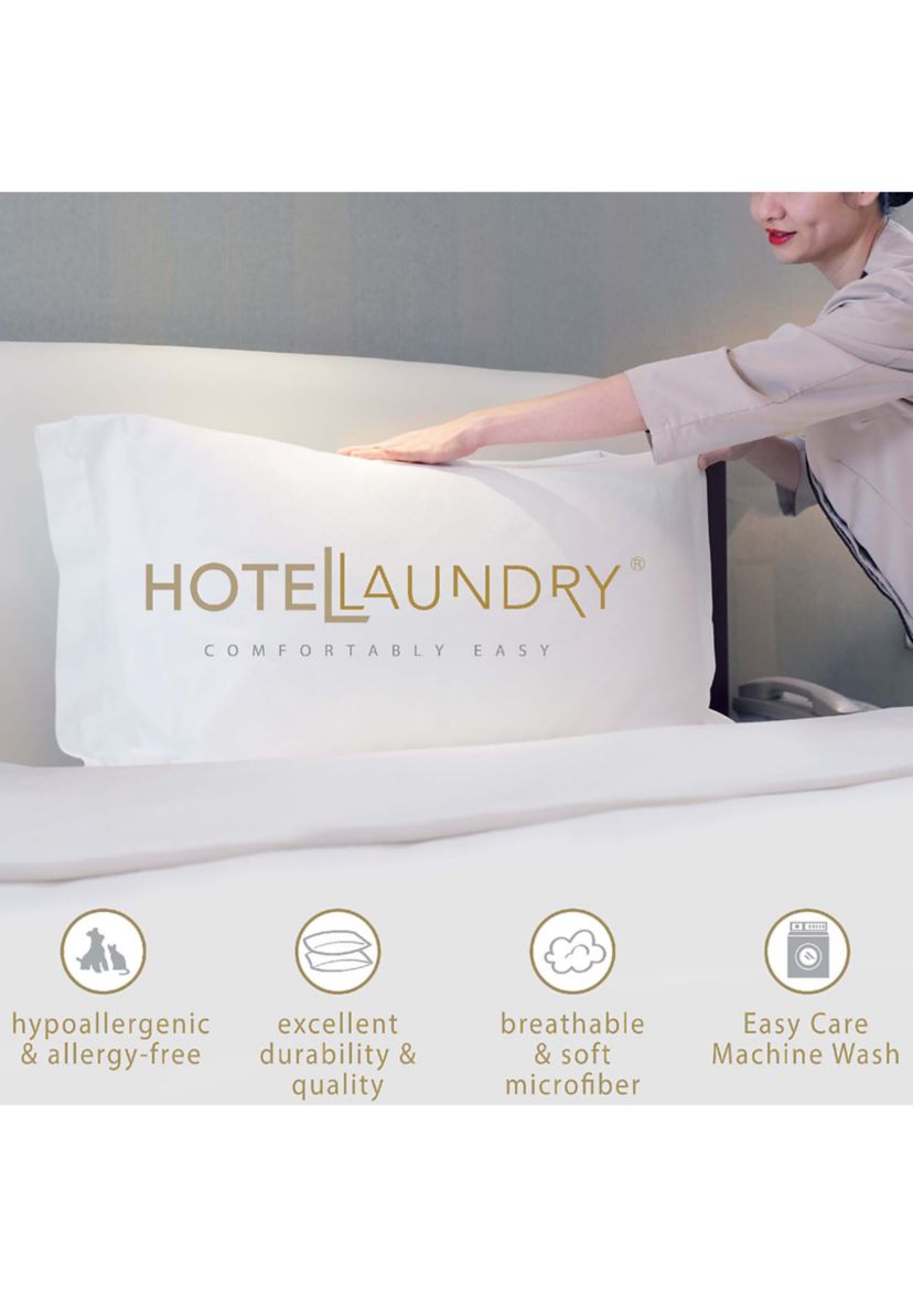 Stretchy Fit Waterproof Mattress Encasement Set for Allergy & Bed Bug Protection with Waterproof Pillow Zipper Protectors 