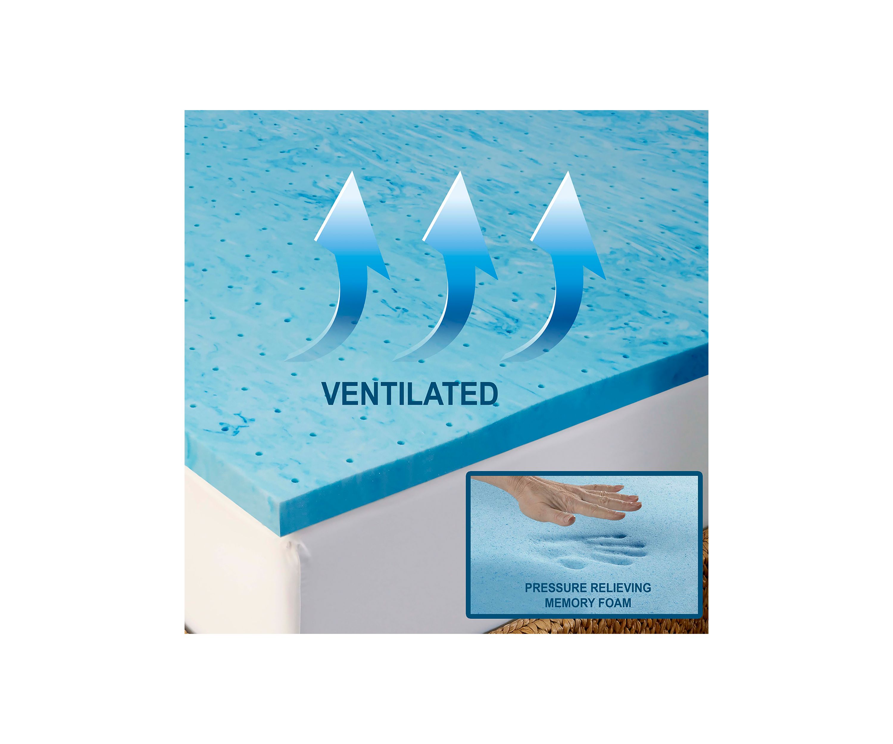  Marbleized Gel Memory Foam Topper