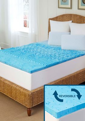 Arctic Sleep by Pure Rest Cool Gel 1.5 Inch 5 Zone Memory Foam Topper, Blue, Full