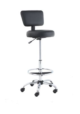 Tall Drafting Office Chair with Adjustable Height and Detachable Backrest