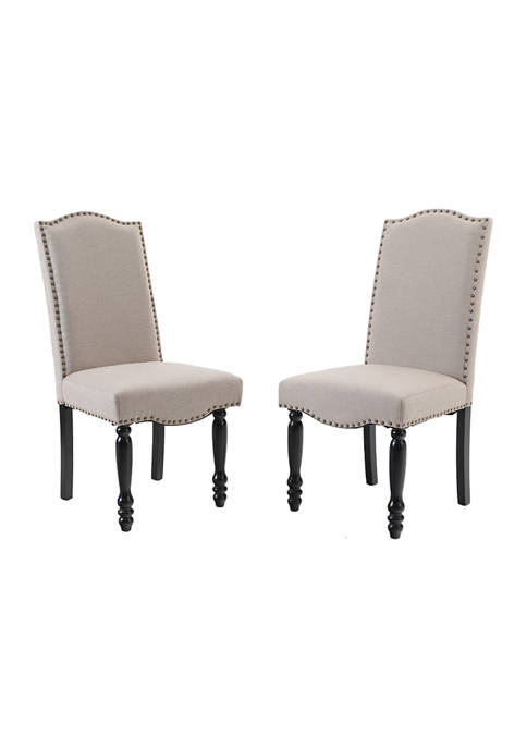 PHI VILLA Beige Armless Dining Accent Chairs