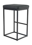 30 Inch Black Faux Leather Counter Bar Stool Without Back
