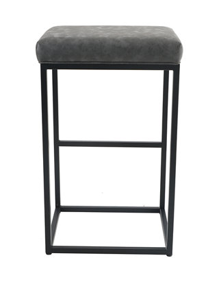 Gray Faux Leather Counter Bar Stool, Vila Faux Leather Brown Counter Stool Set Of 2