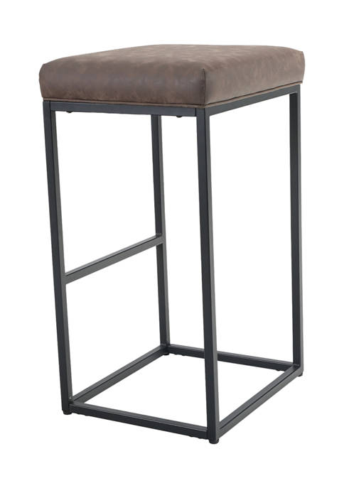 Brown Pu Leather Counter Bar Stool, 30 Inch Bar Stools Without Back