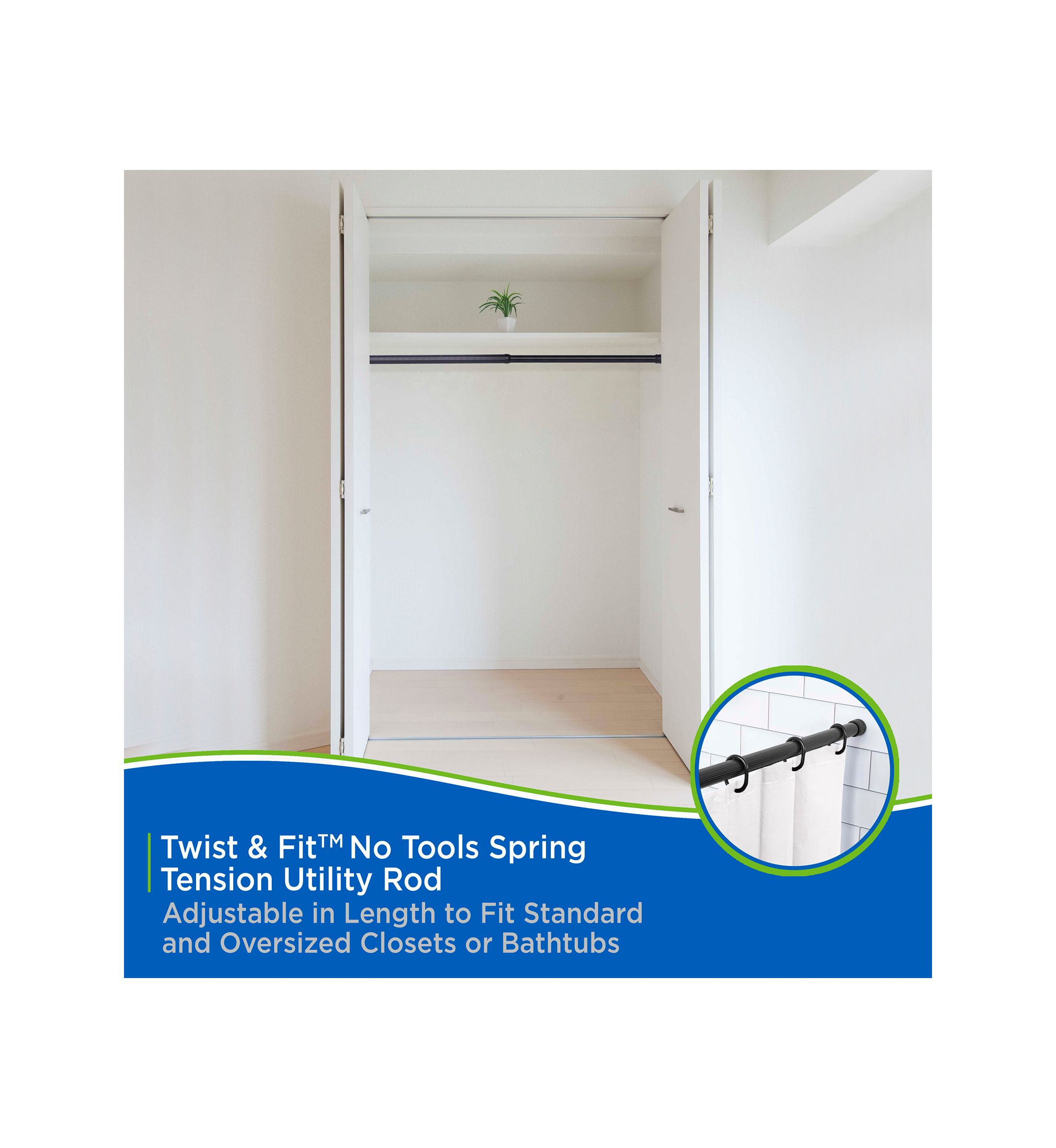 Kenney No Tools Spring Tension Utility Rod
