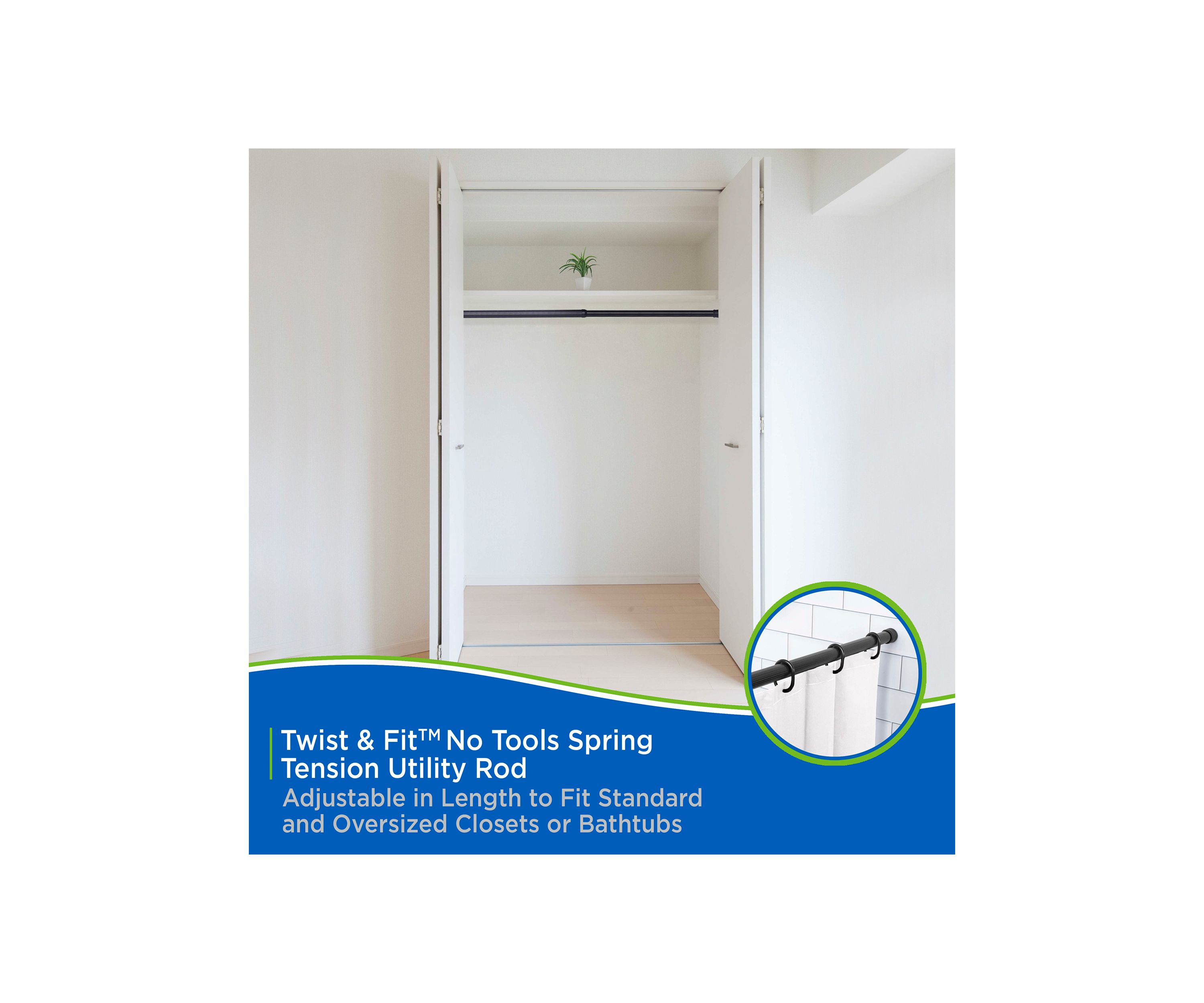 Kenney No Tools Spring Tension Utility Rod