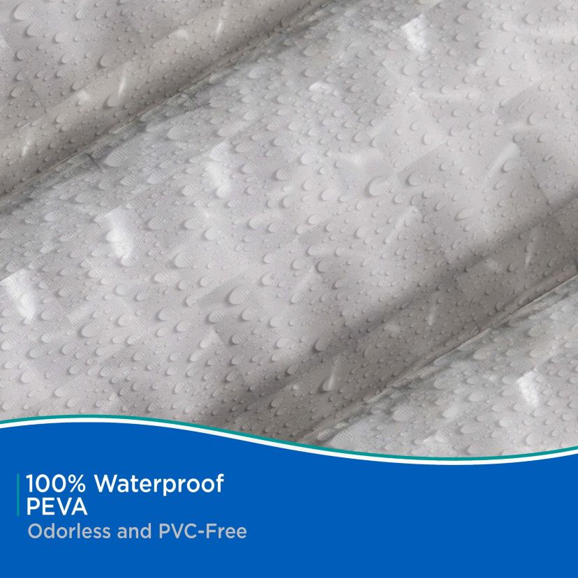 Kenney Medium Weight Embossed PEVA Shower Curtain Liner