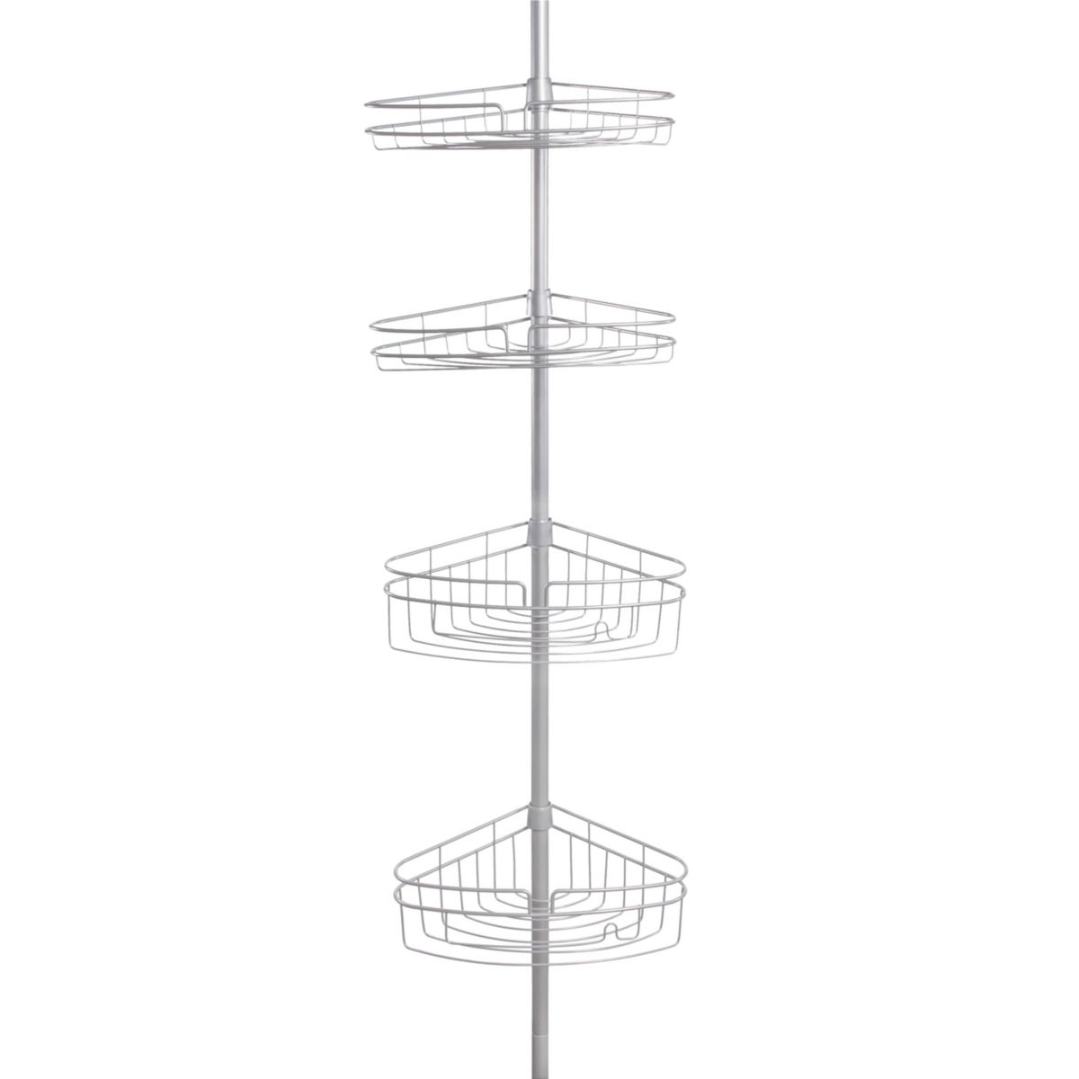Kenney 4-Tier Spring Tension Shower Corner Pole Caddy with Razor Holder
