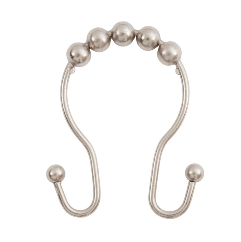 Kenney Beaded Roller Shower Curtain Double Hooks