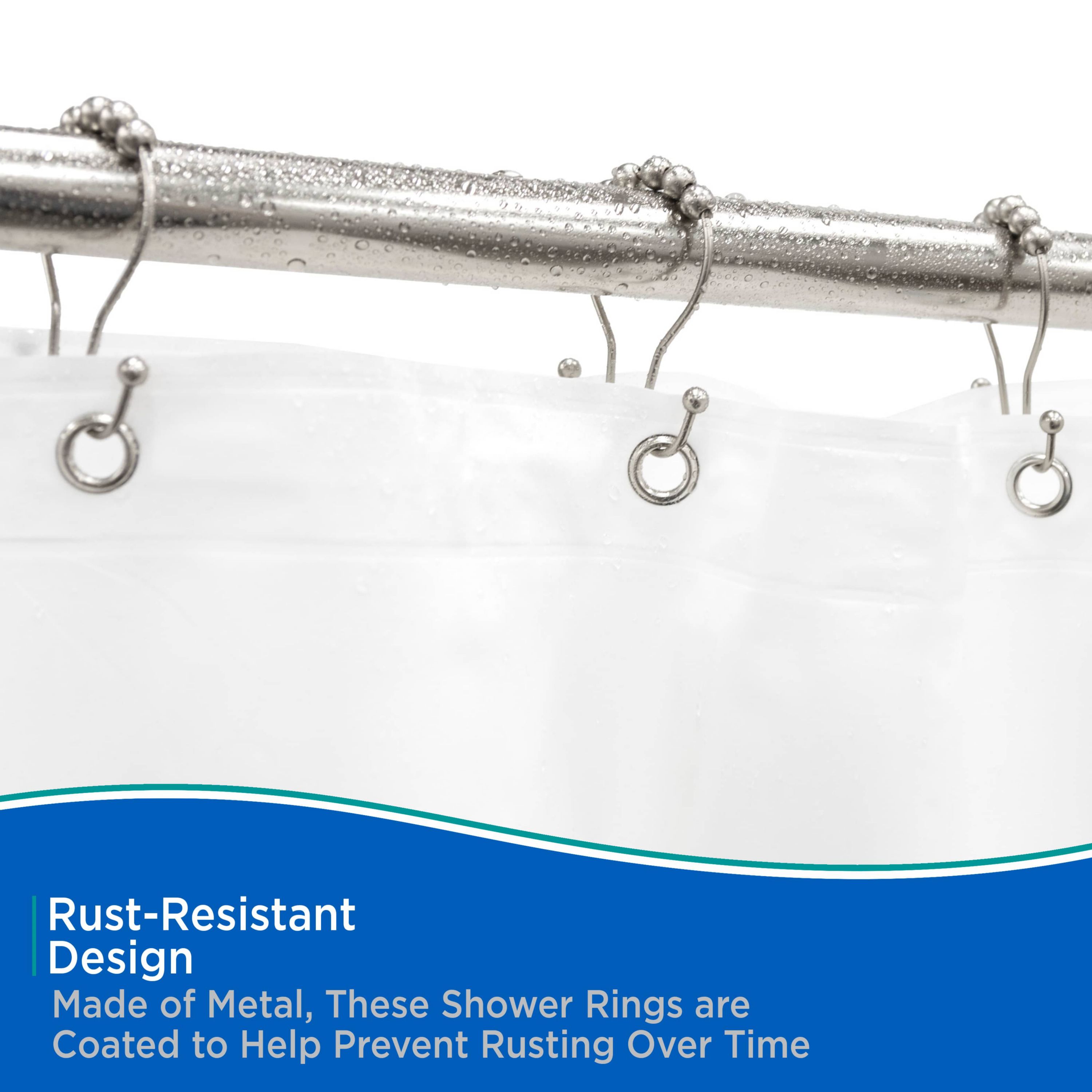 Kenney Beaded Roller Shower Curtain Double Hooks