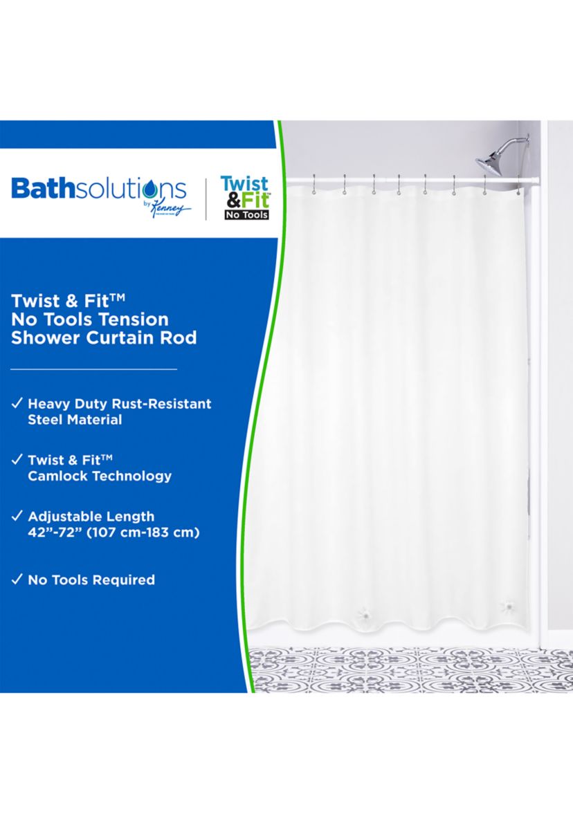 Kenney Twist & Fit No Tools Tension Shower Curtain Rod