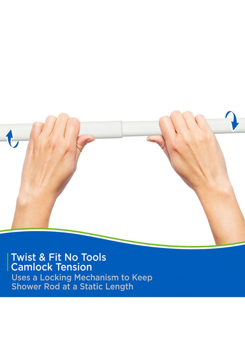 Kenney Twist & Fit No Tools Tension Shower Curtain Rod