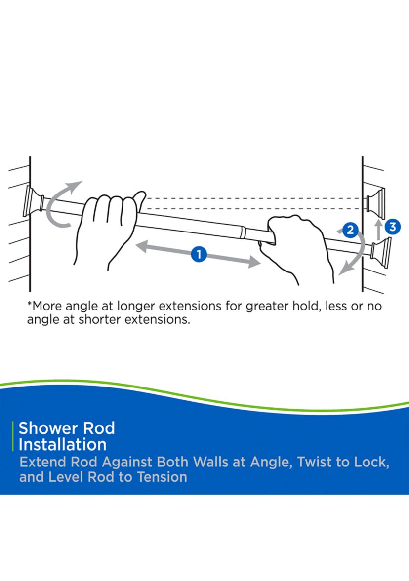 Kenney Twist & Fit No Tools Tension Shower Curtain Rod