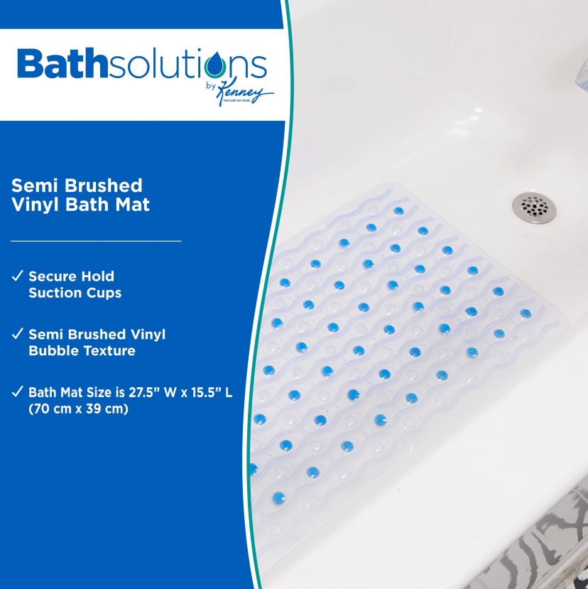 Kenney Semi-Brushed Bath, Shower, and Tub Mat with Suction Cups