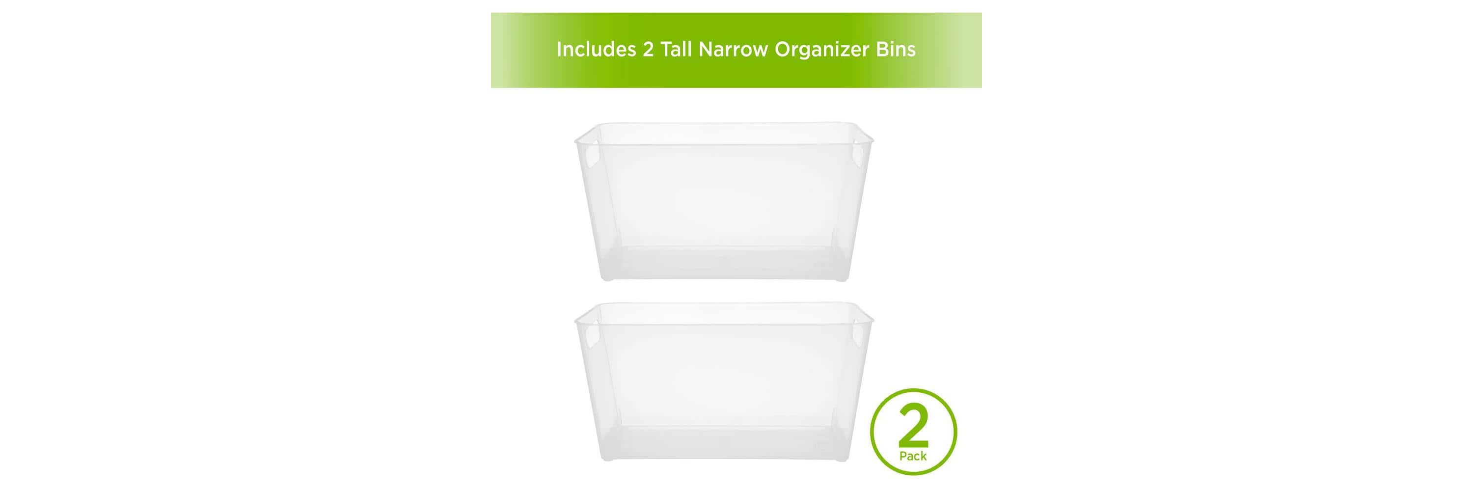 Kenney Storage Made Simple Freestanding Tall Organizer Bin with Handles, Set of 2