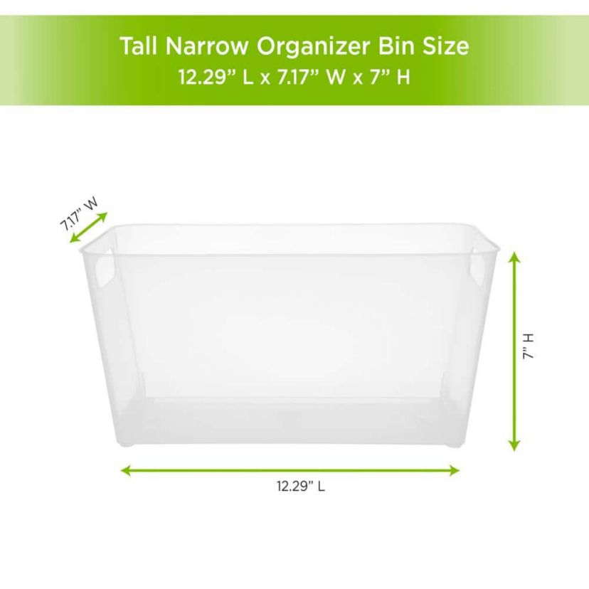 Kenney Storage Made Simple Freestanding Tall Organizer Bin with Handles, Set of 2