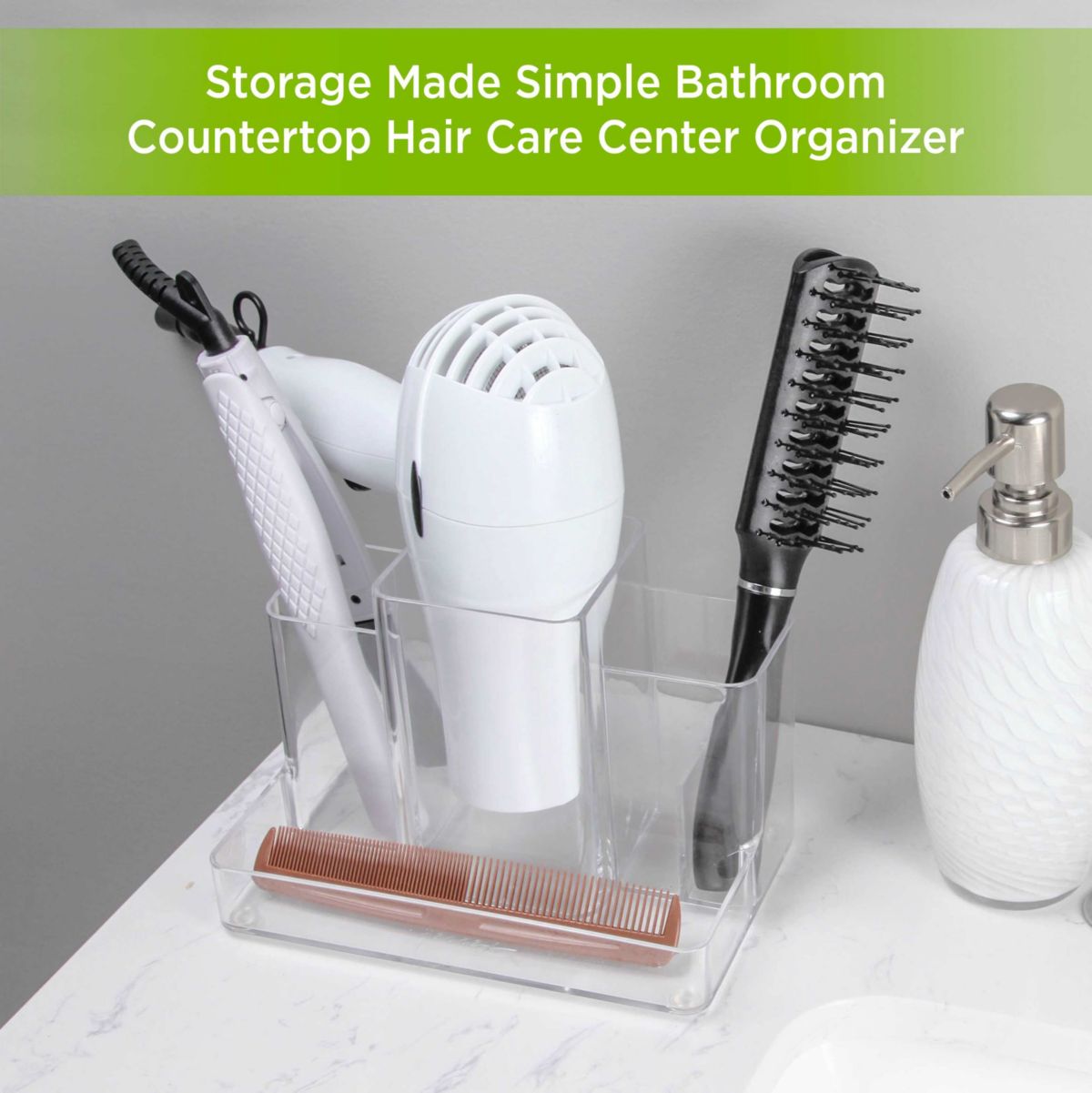 Kenney Storage Made Simple Bathroom Countertop Hair Care Center Organizer, Set of 2