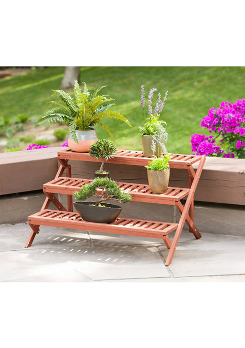 Leisure Season 3-Tier Wooden Step Plant Stand