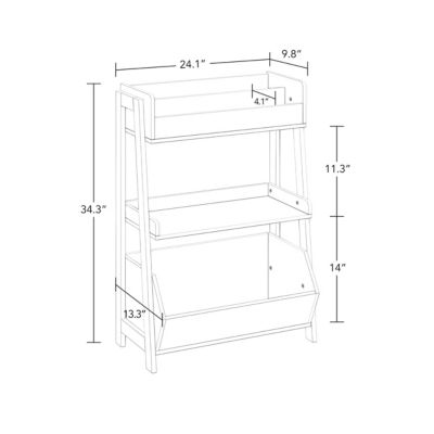 Kids 3-Tier Ladder Shelf with Bookrack and Toy Organizer