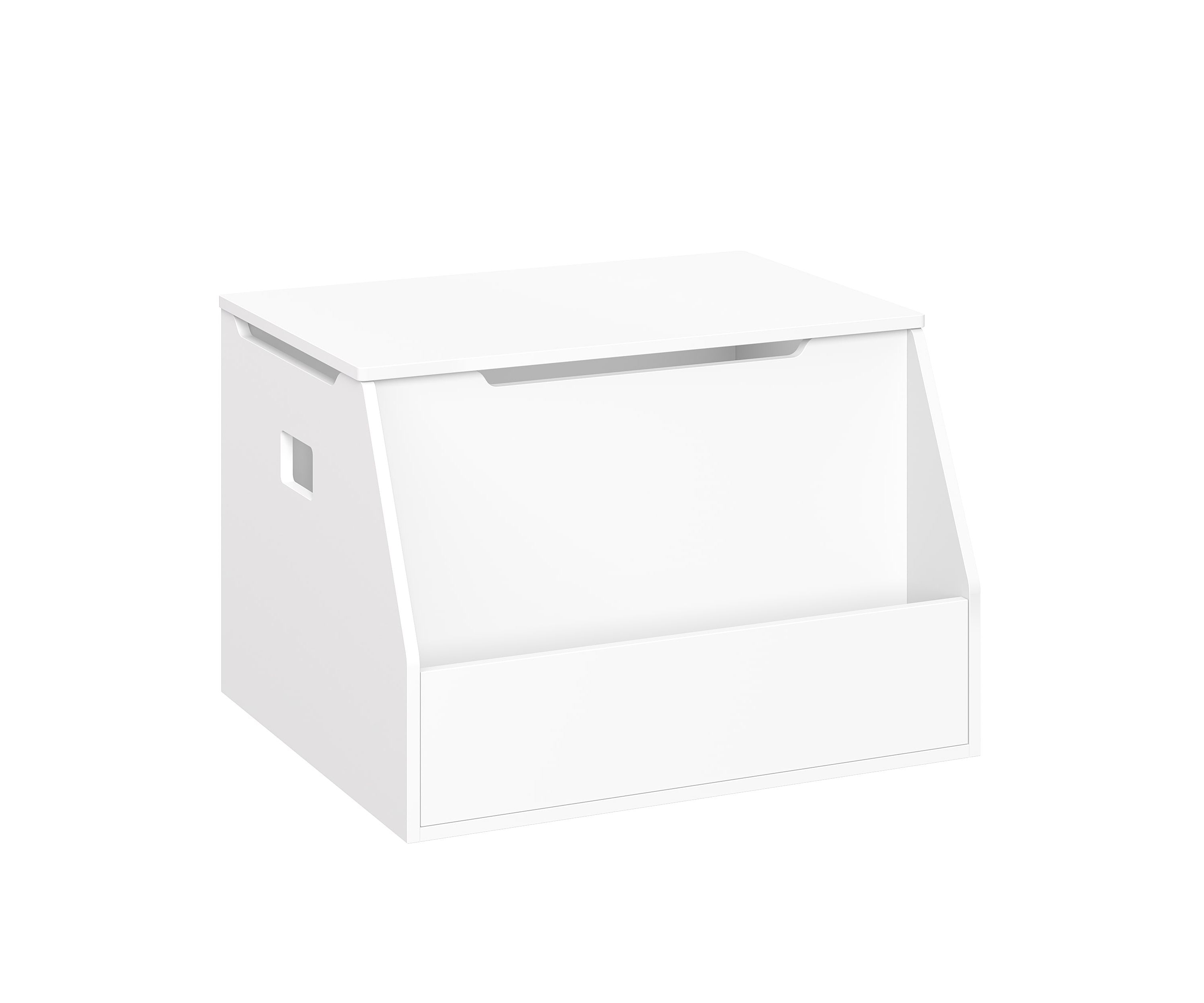 Kids Toy Storage Box with Front Bookrack - White