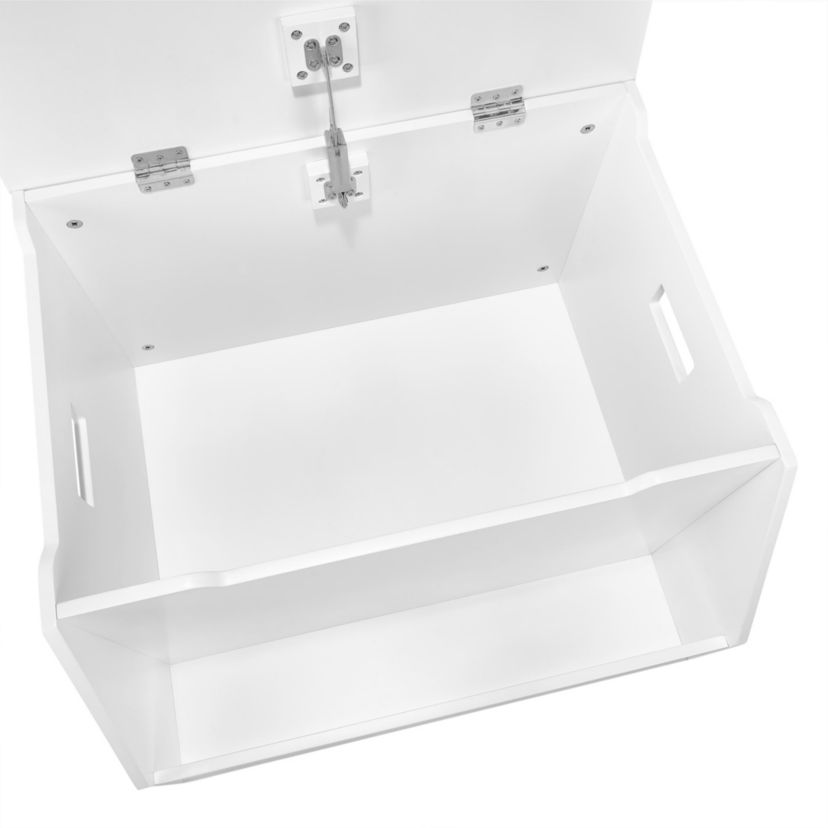 Kids Toy Storage Box with Front Bookrack - White