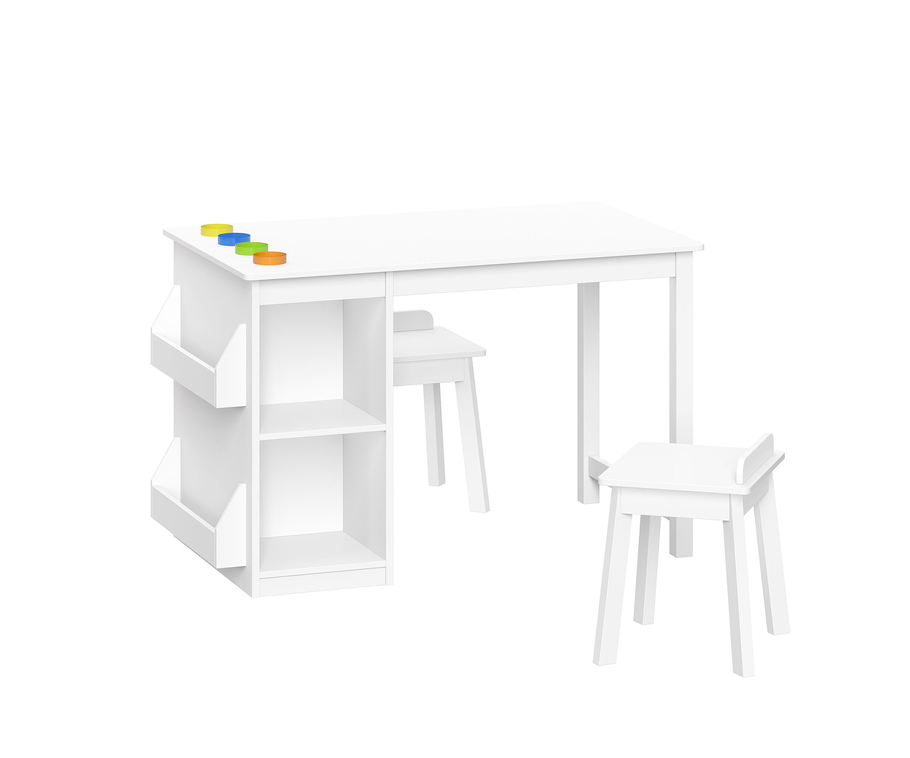 Kids Art Activity Table with Storage and 2 Chairs - White