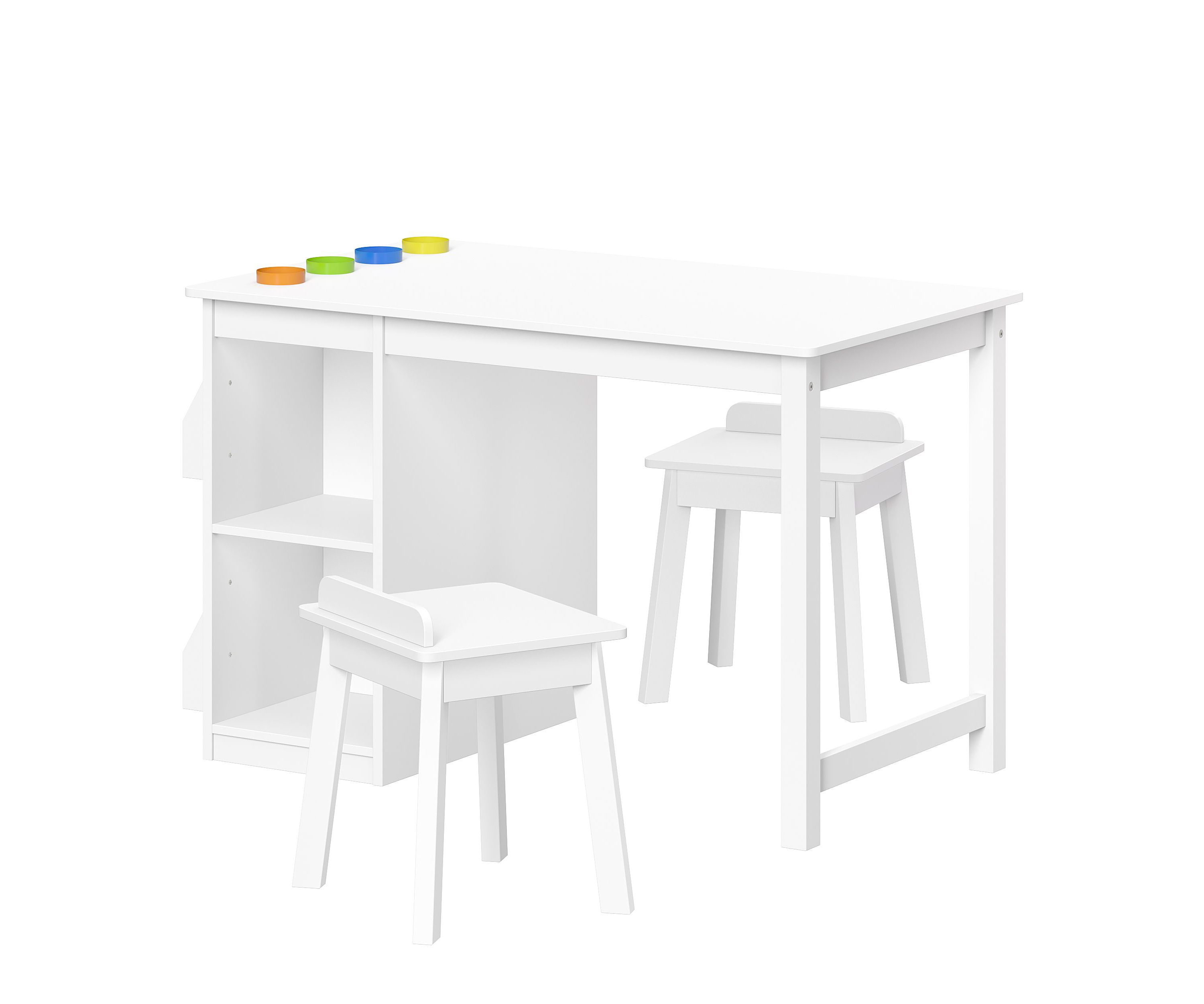 Kids Art Activity Table with Storage and 2 Chairs - White