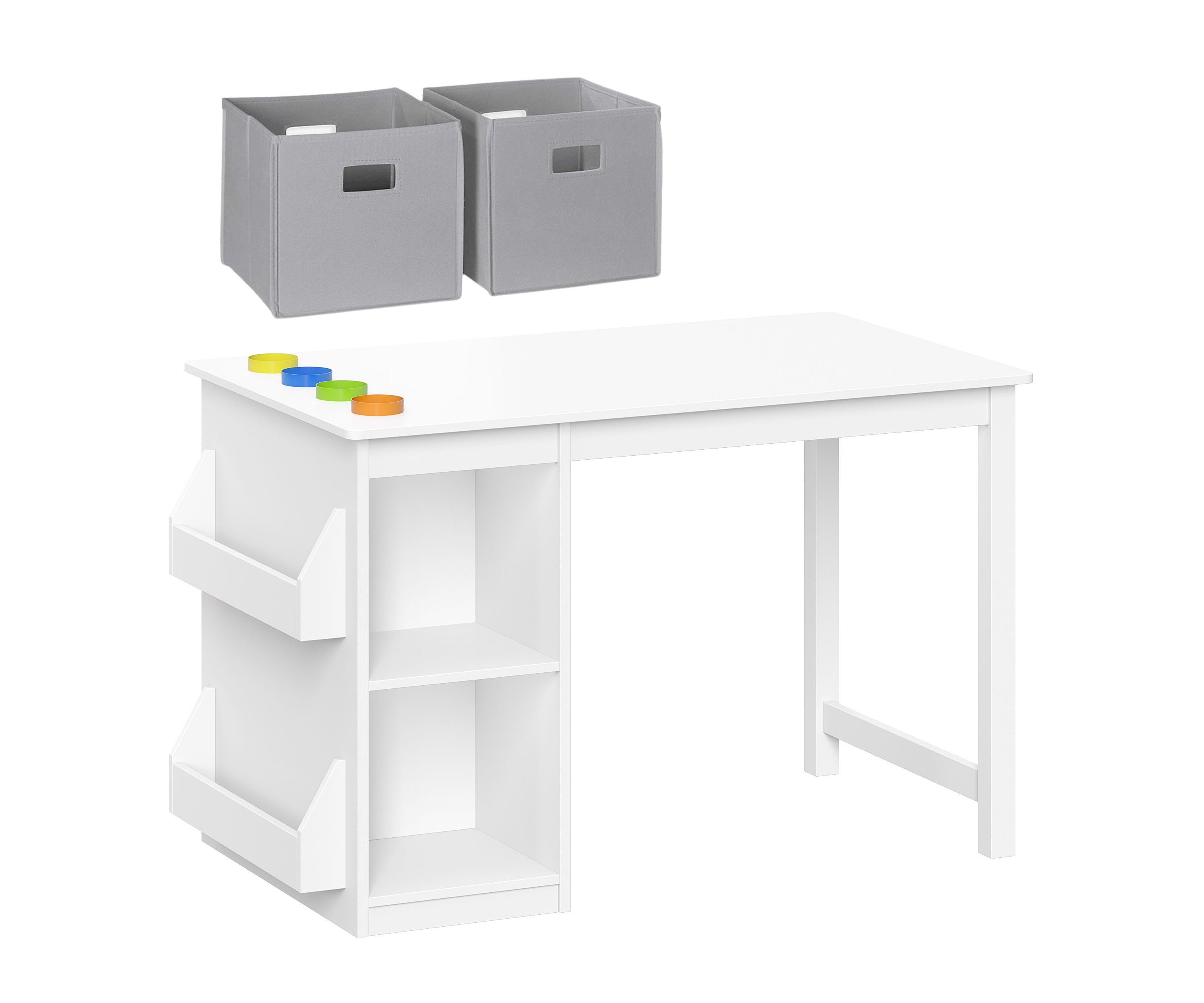 Kids Art Activity Table with 2pc Bins – Gray